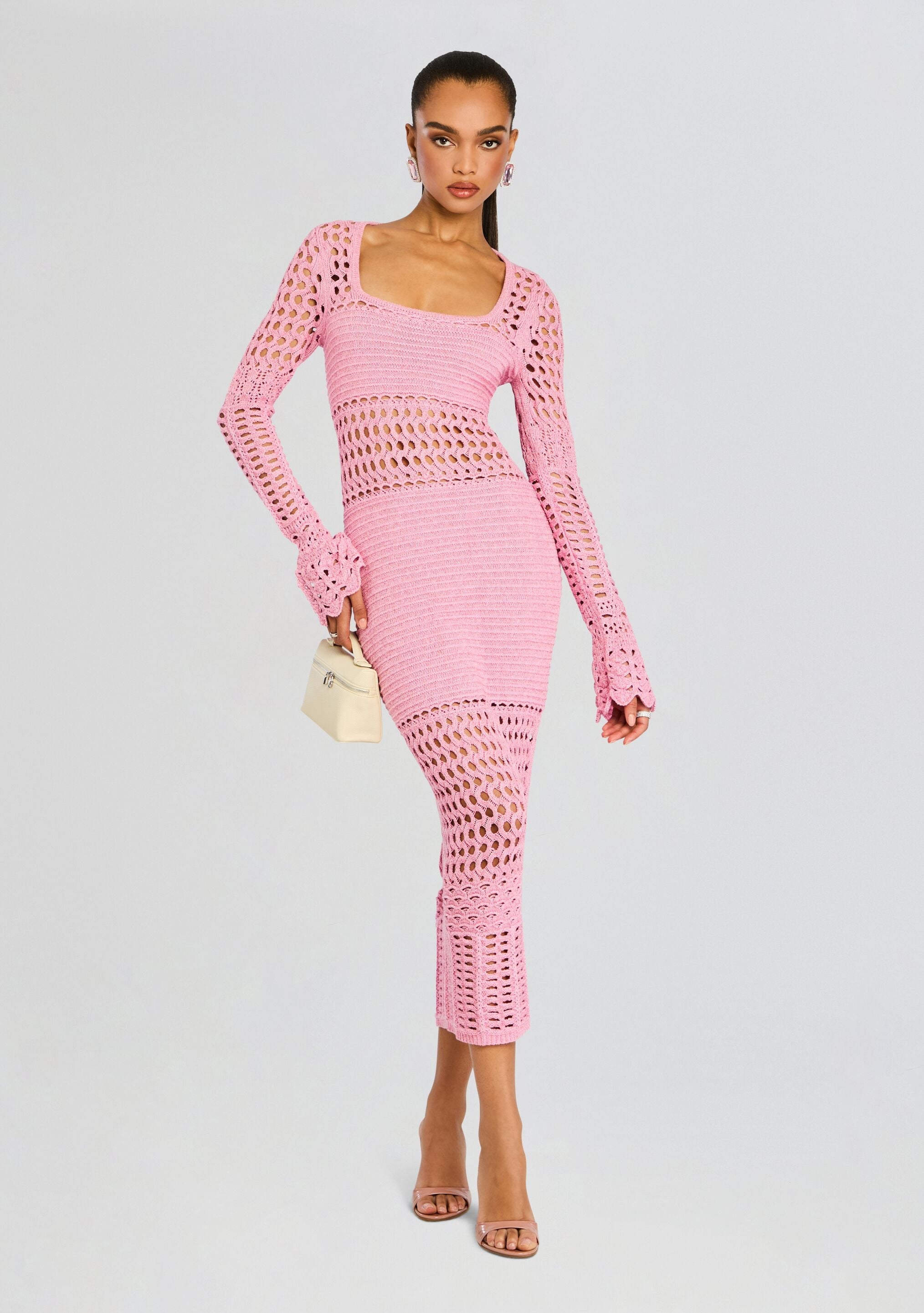 Airie Metallic Crochet Dress