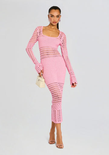 Airie Metallic Crochet Dress