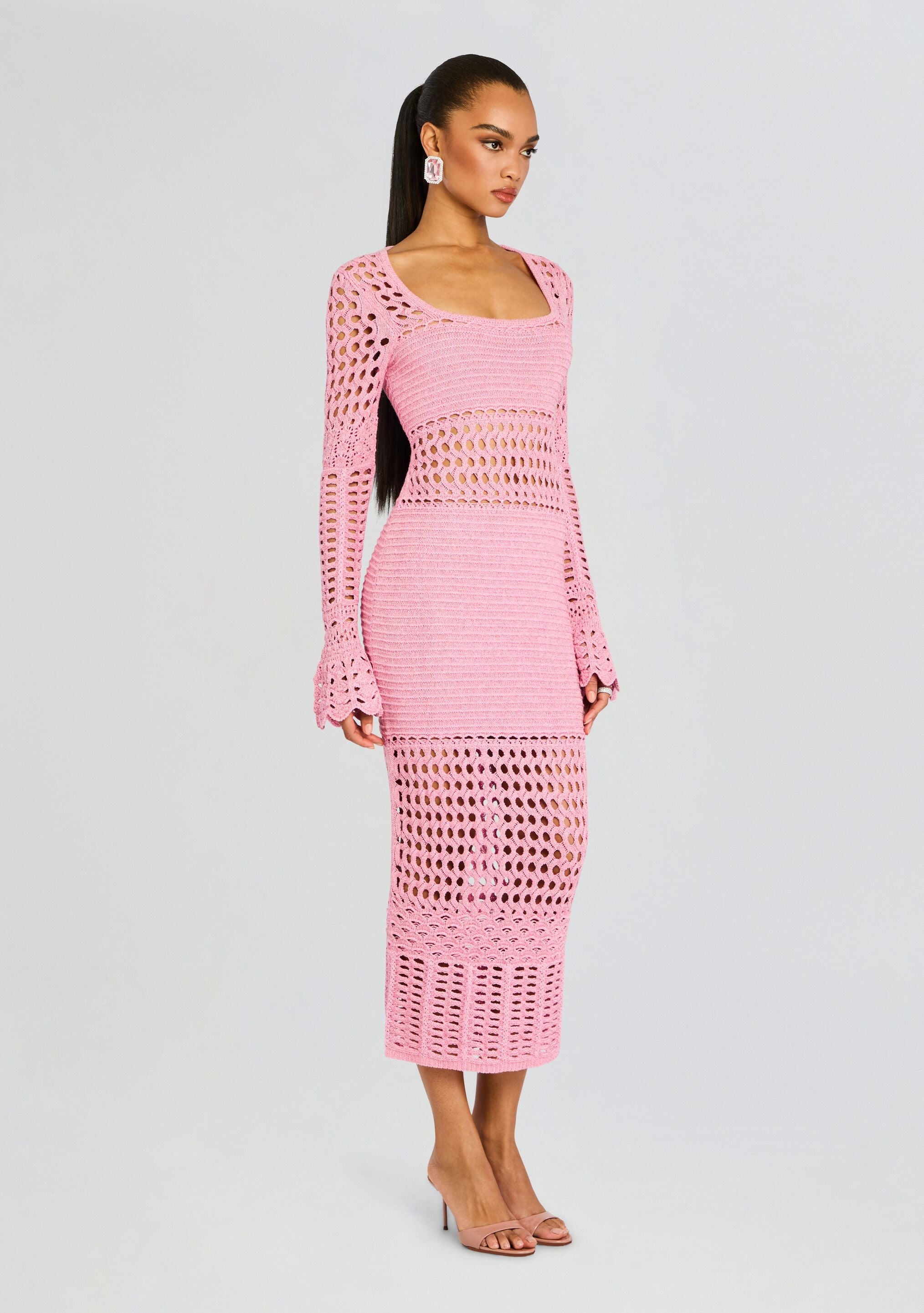 Airie Metallic Crochet Dress