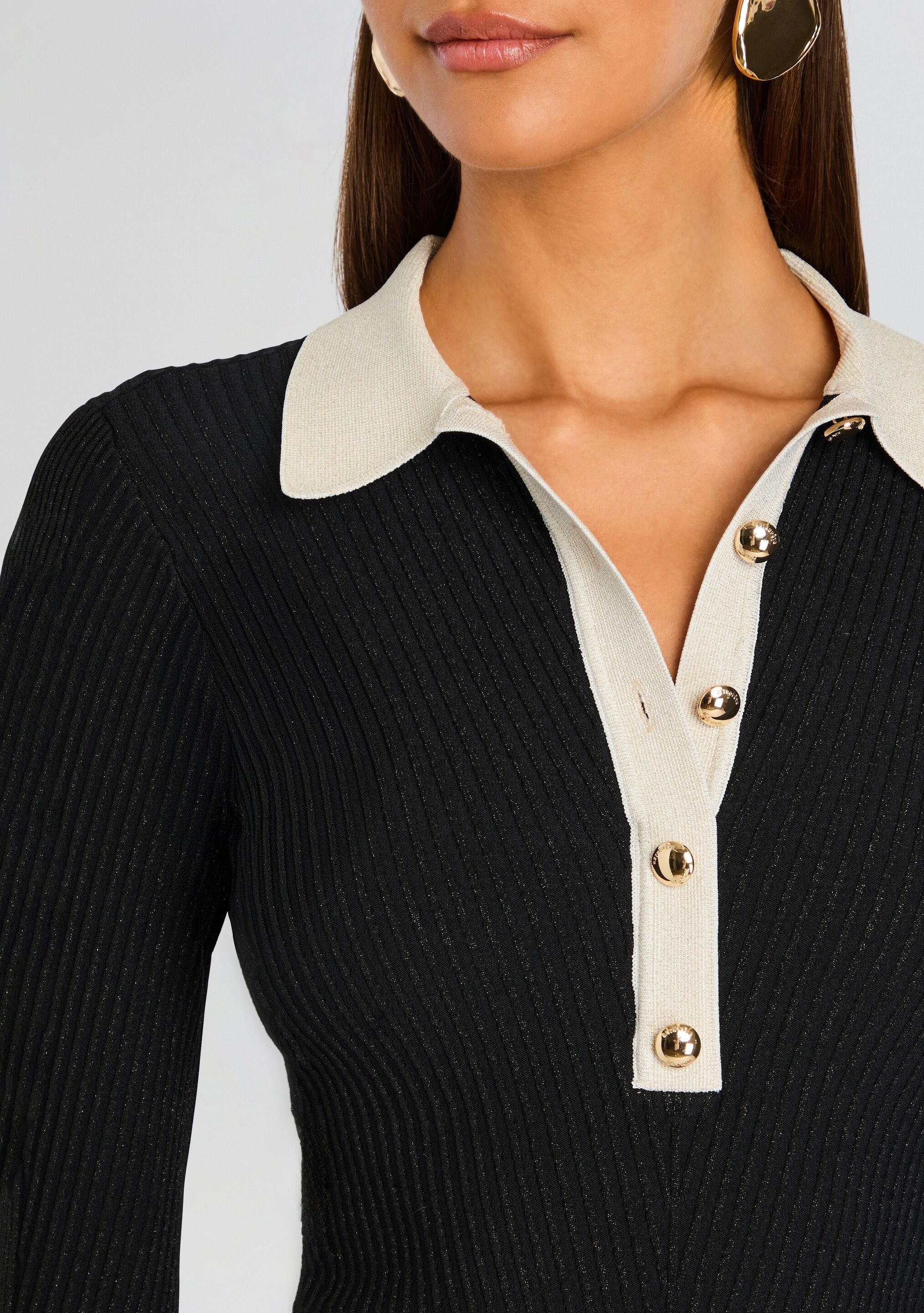 Agata Metallic Knit Top