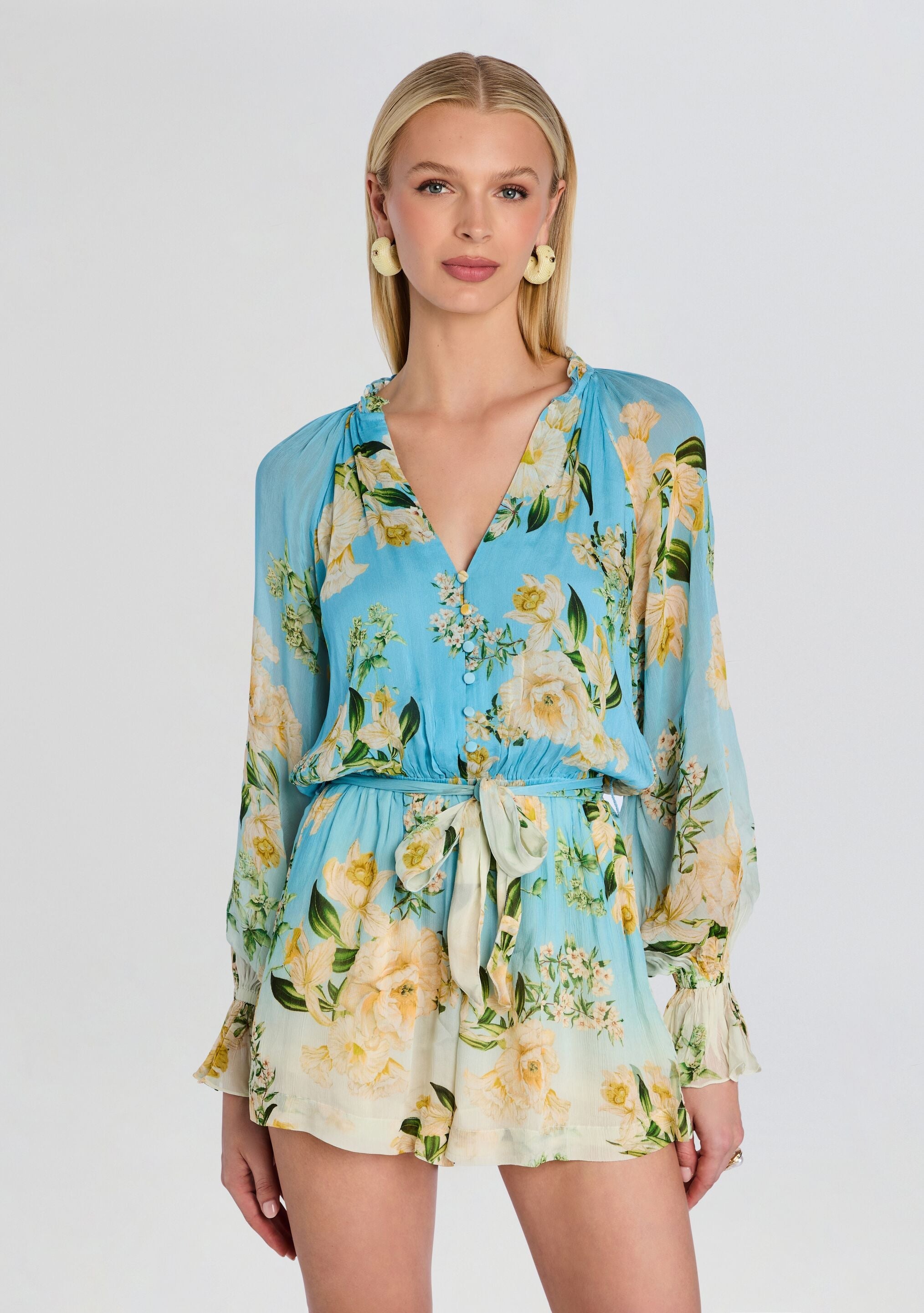 Ajia Romper With Tie Belt