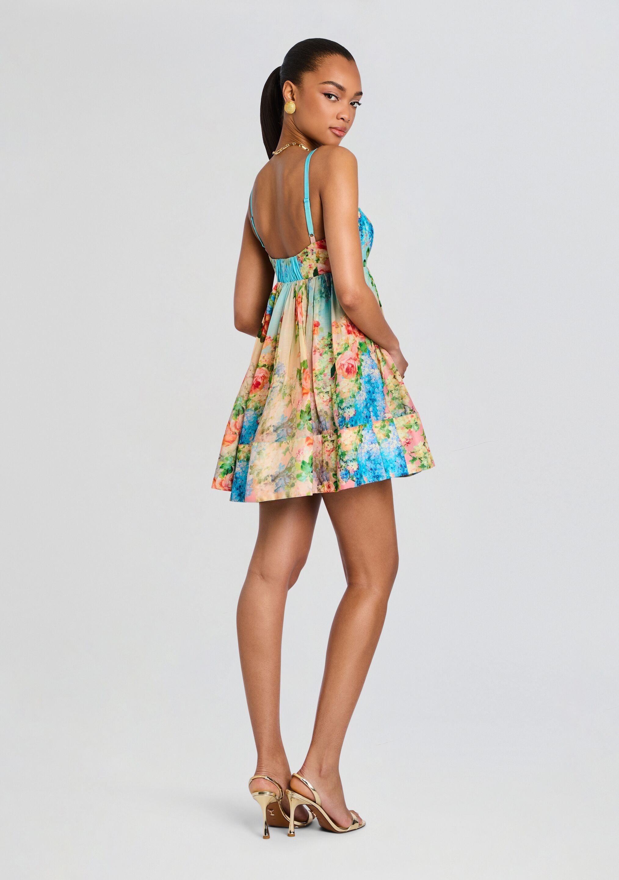 Aiba Short Dress With Quilted Yoke