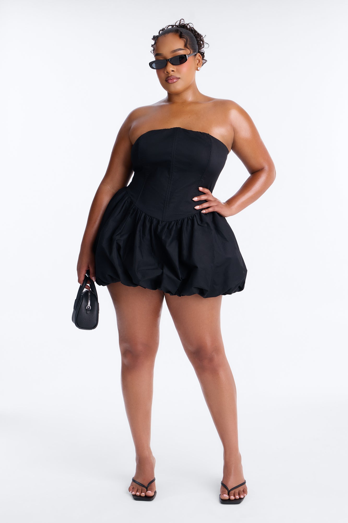 A Night in Paris Bubble Mini Dress - Black