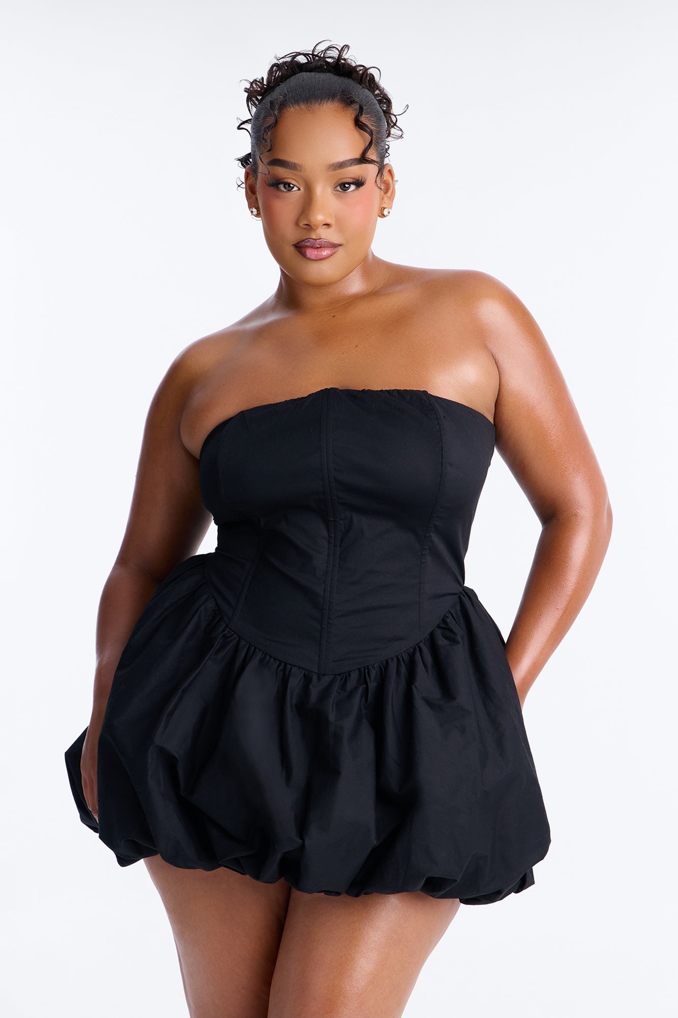 A Night in Paris Bubble Mini Dress - Black