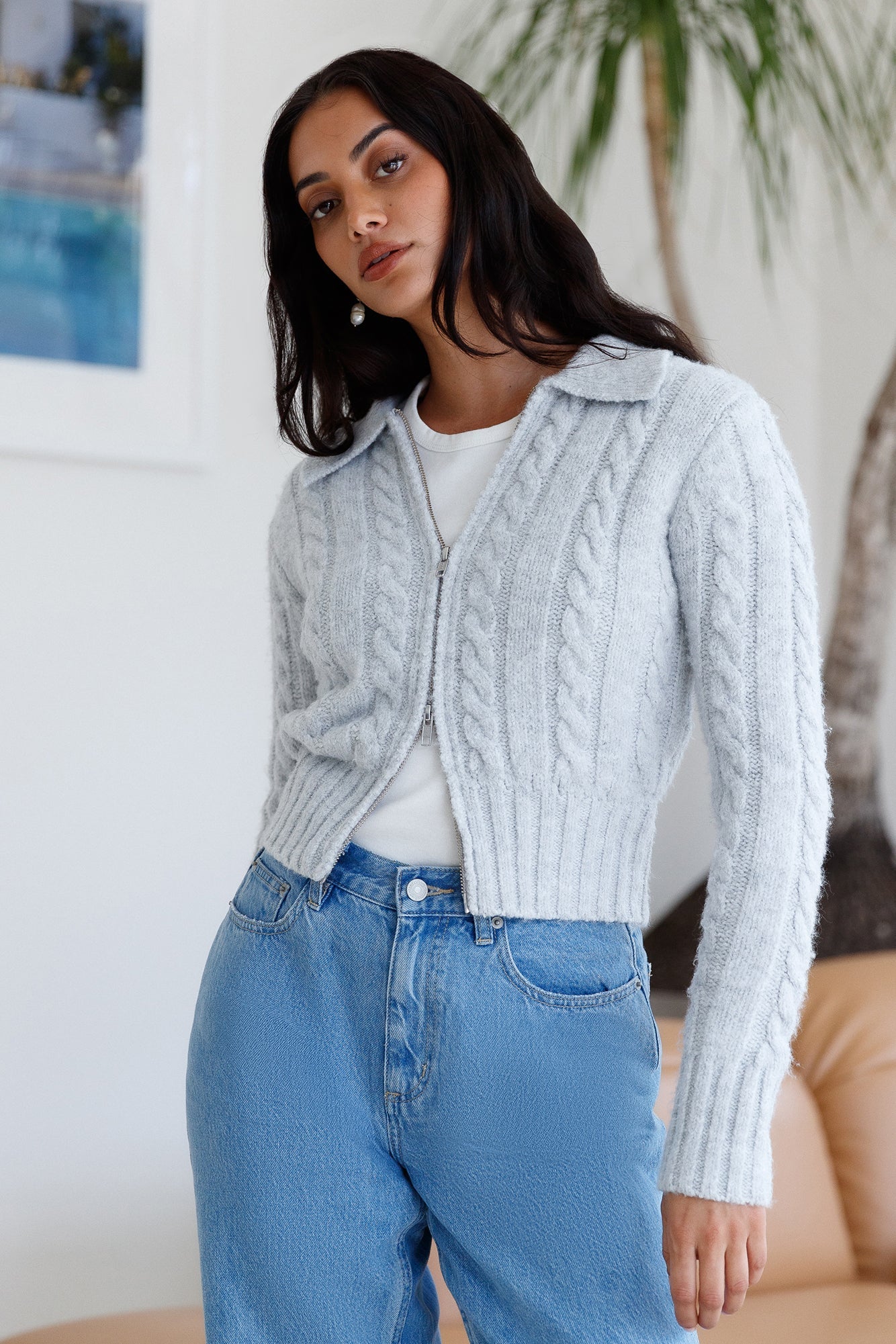 Winter Bliss Knit Cardigan Grey