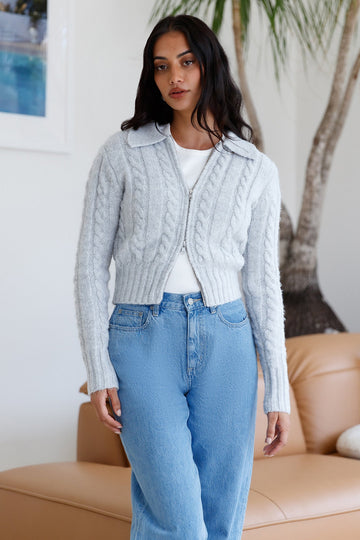 Winter Bliss Knit Cardigan Grey
