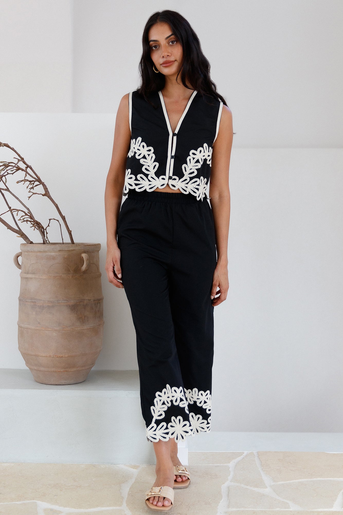 Dreaming Softly Vest Top Black