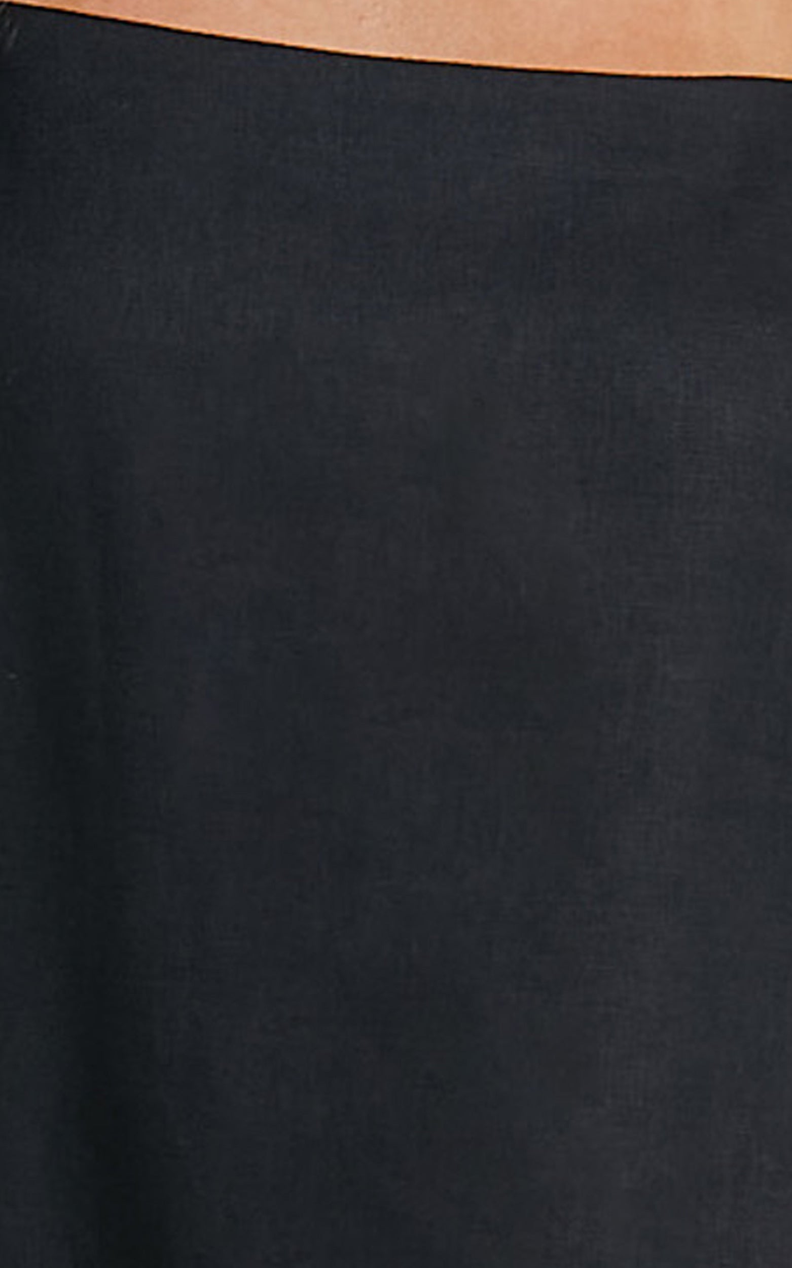 Mavie Mini Linen Dress - Linen Strappy Shift Dress in Black
