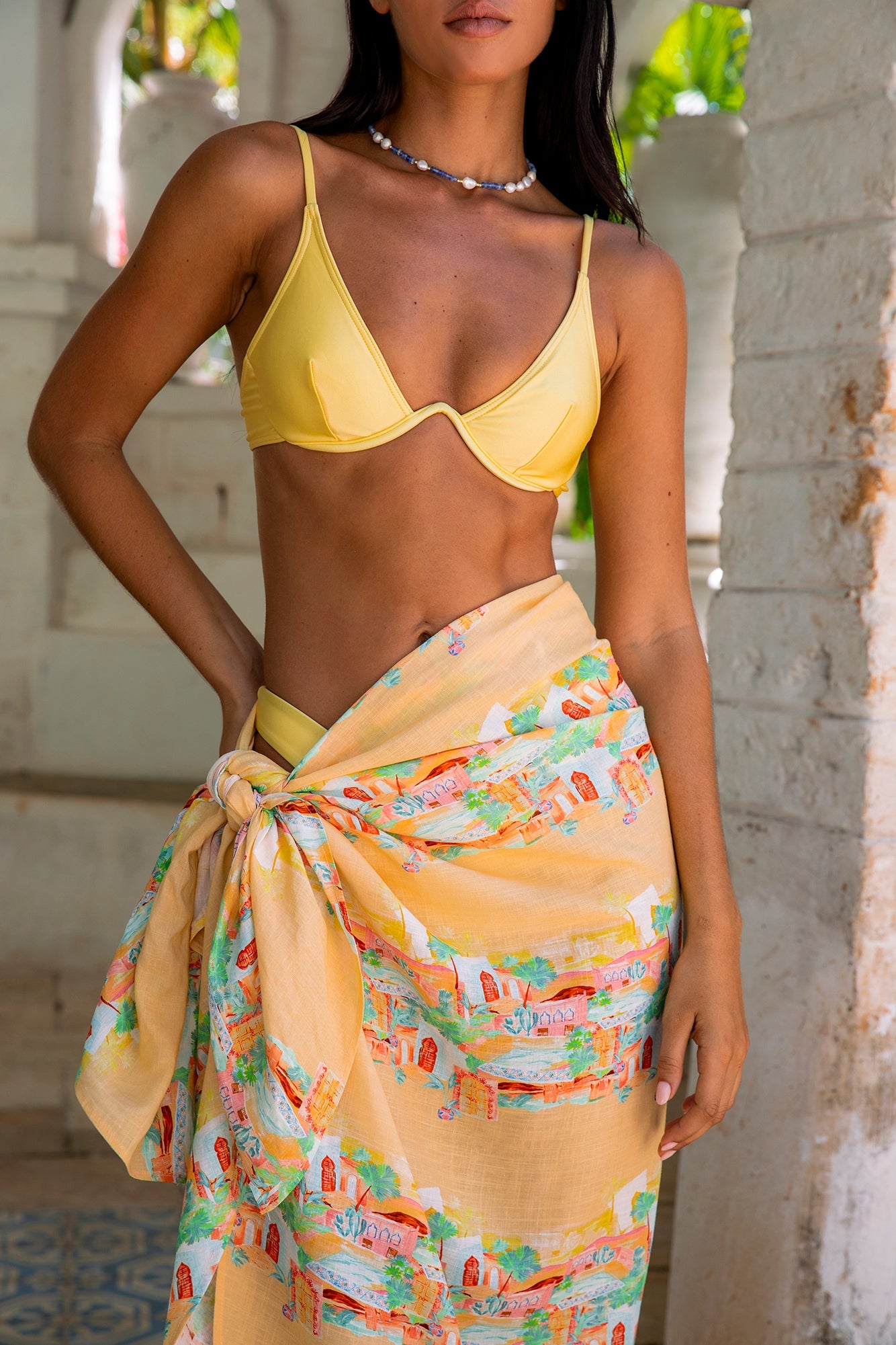 FORTUNATE ONE Marbella Sarong Casablanca Print