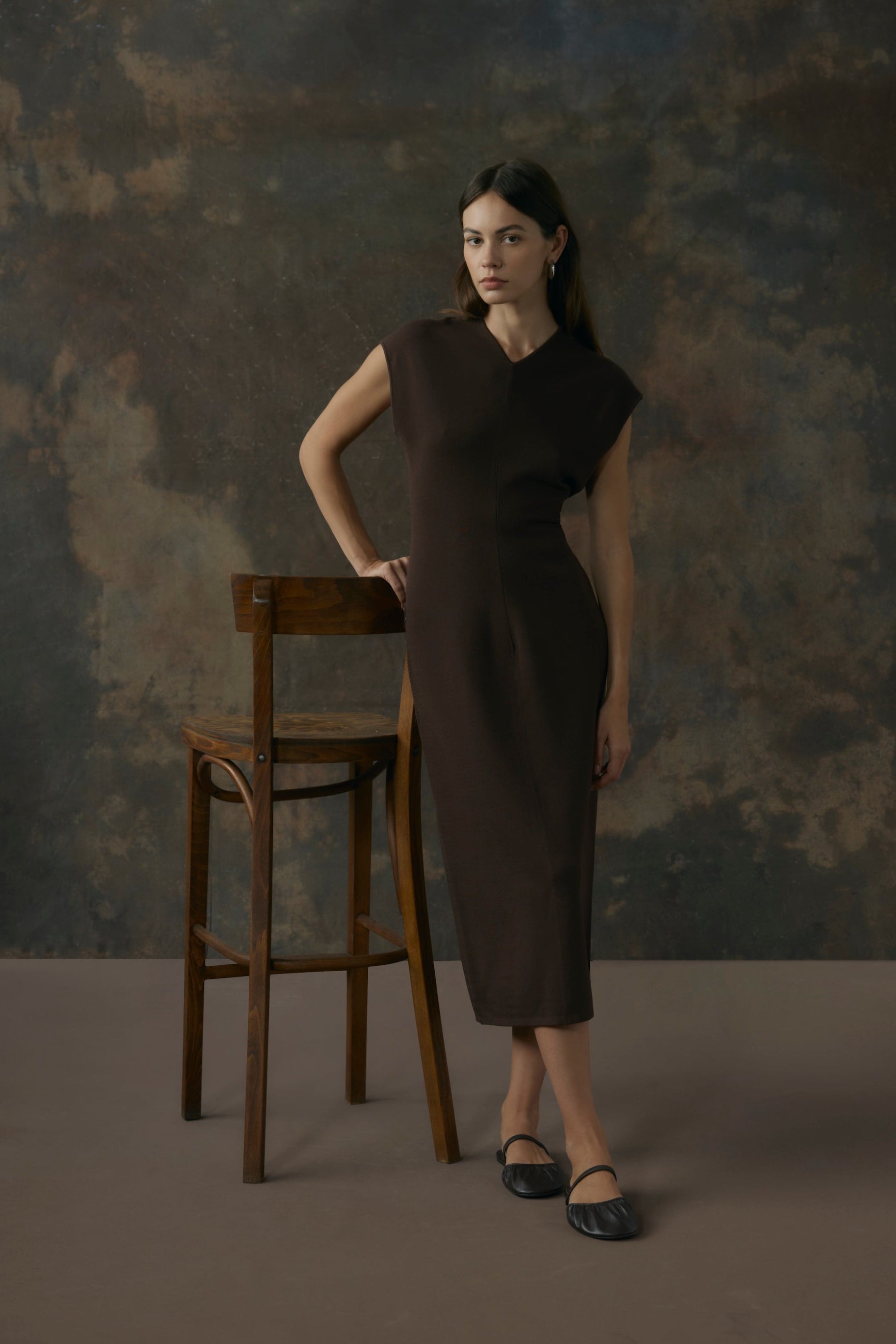 Frida V-Neck Sweater Dress
