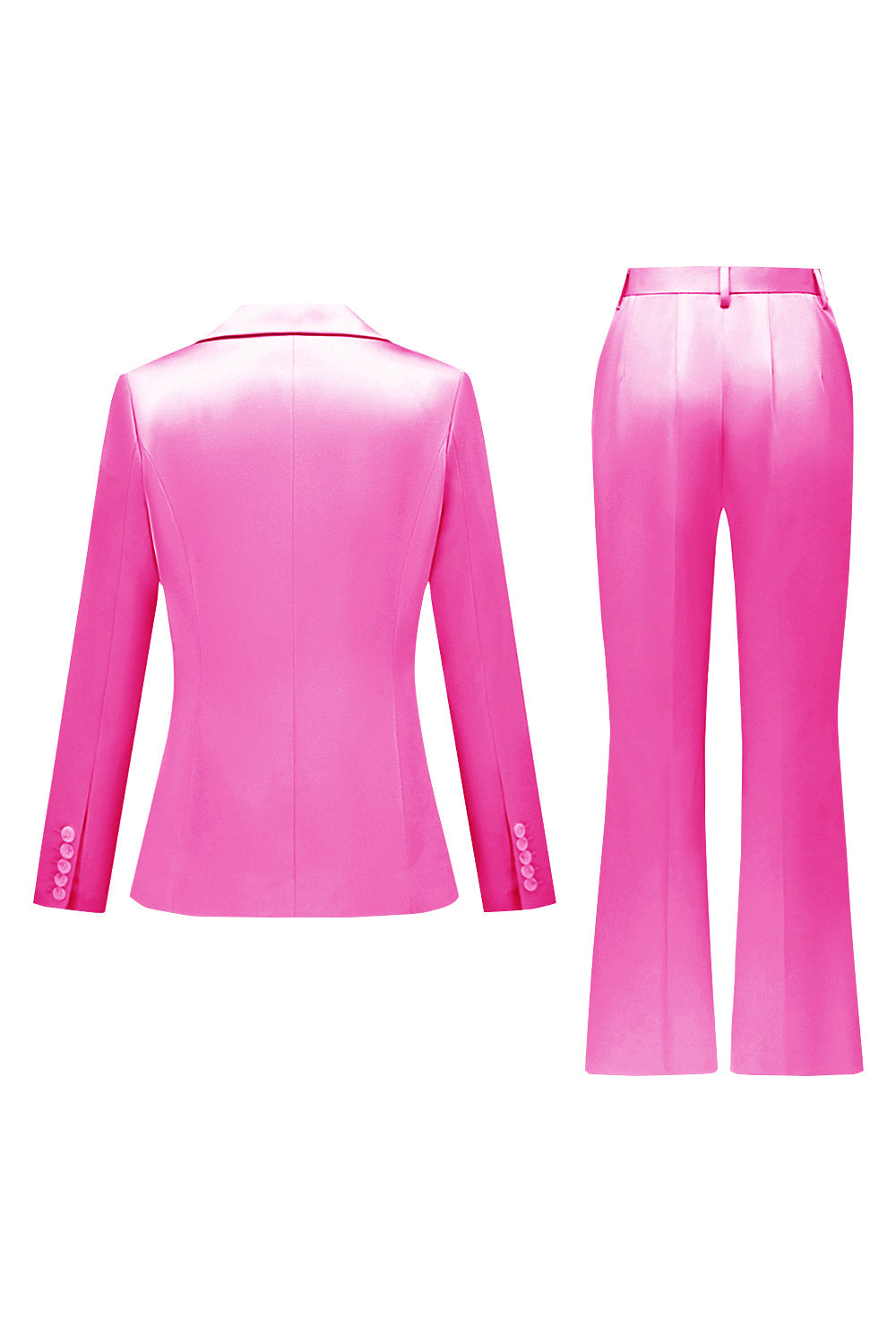 Grey Pink 2 Pieces Notched Lapel Long Sleeves Women Suits