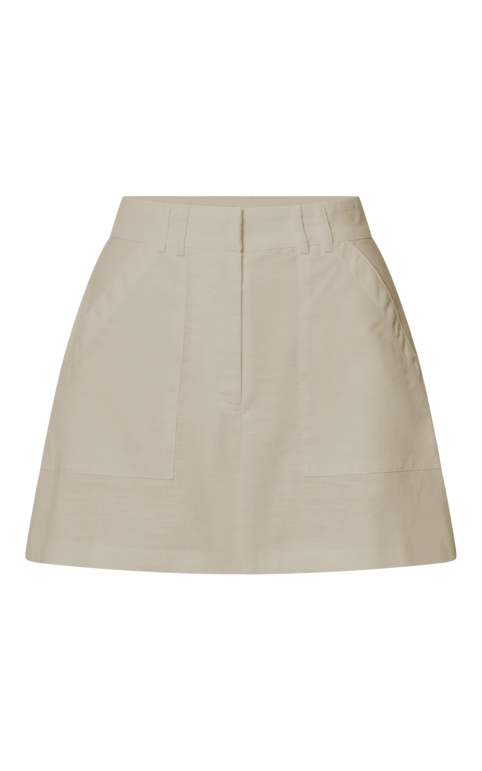 Dream Linen Blend Skort - High Waisted A Line Skort in Natural
