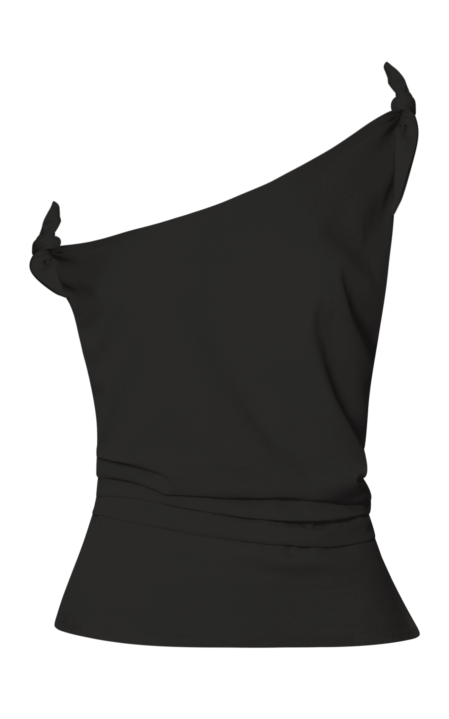Ivy Top - Linen Off Shoulder Tie Top in Black