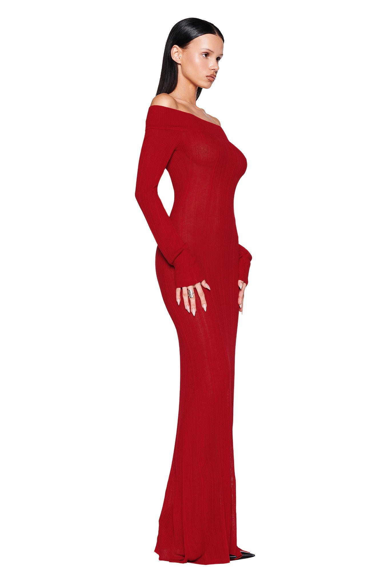 ANASTASIA MAXI DRESS - RED : BURGUNDY