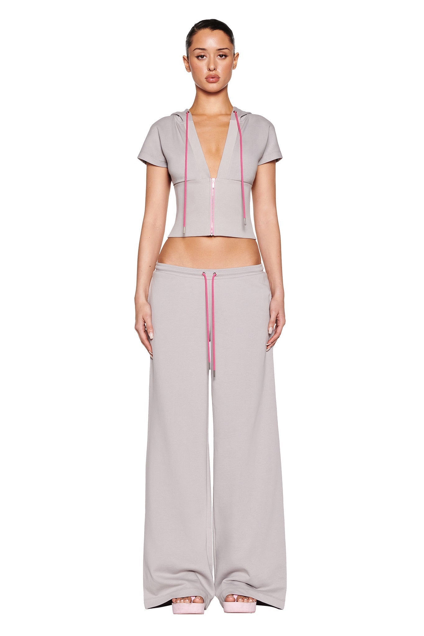 ARLO TRACK PANT - GREY : PINK