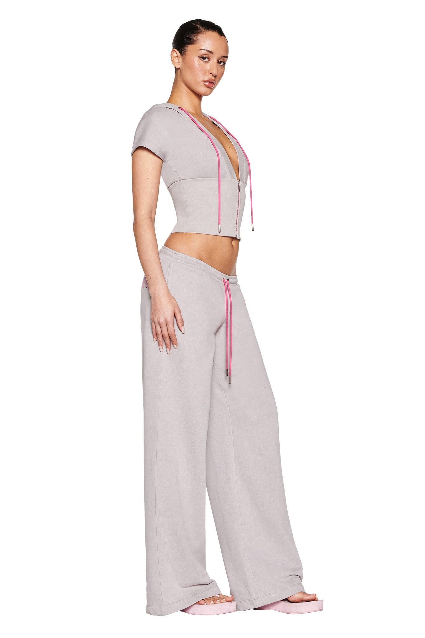 ARLO TRACK PANT - GREY : PINK