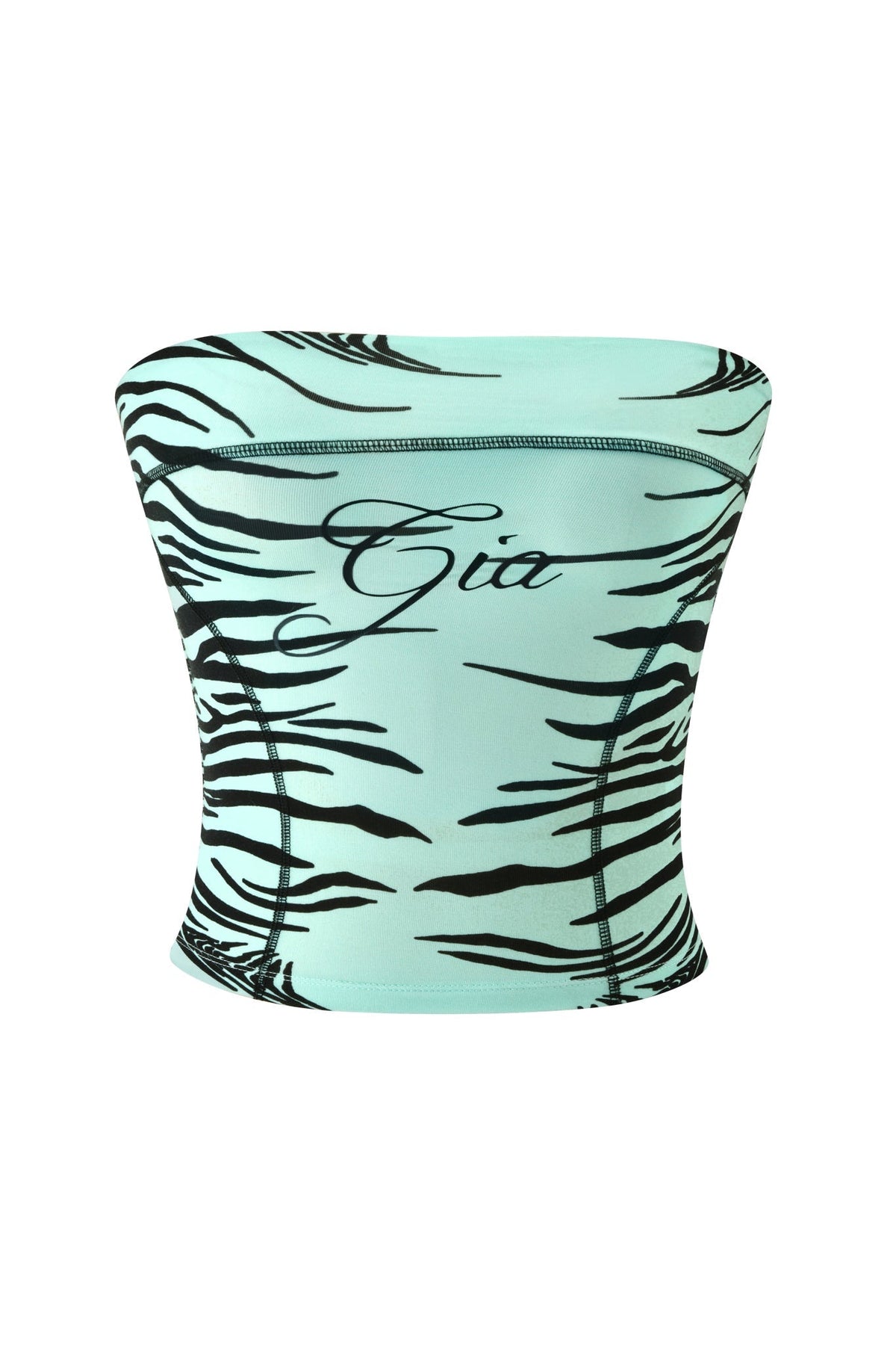 BLARE BOOB TUBE - AQUA FINE LINE ZEBRA