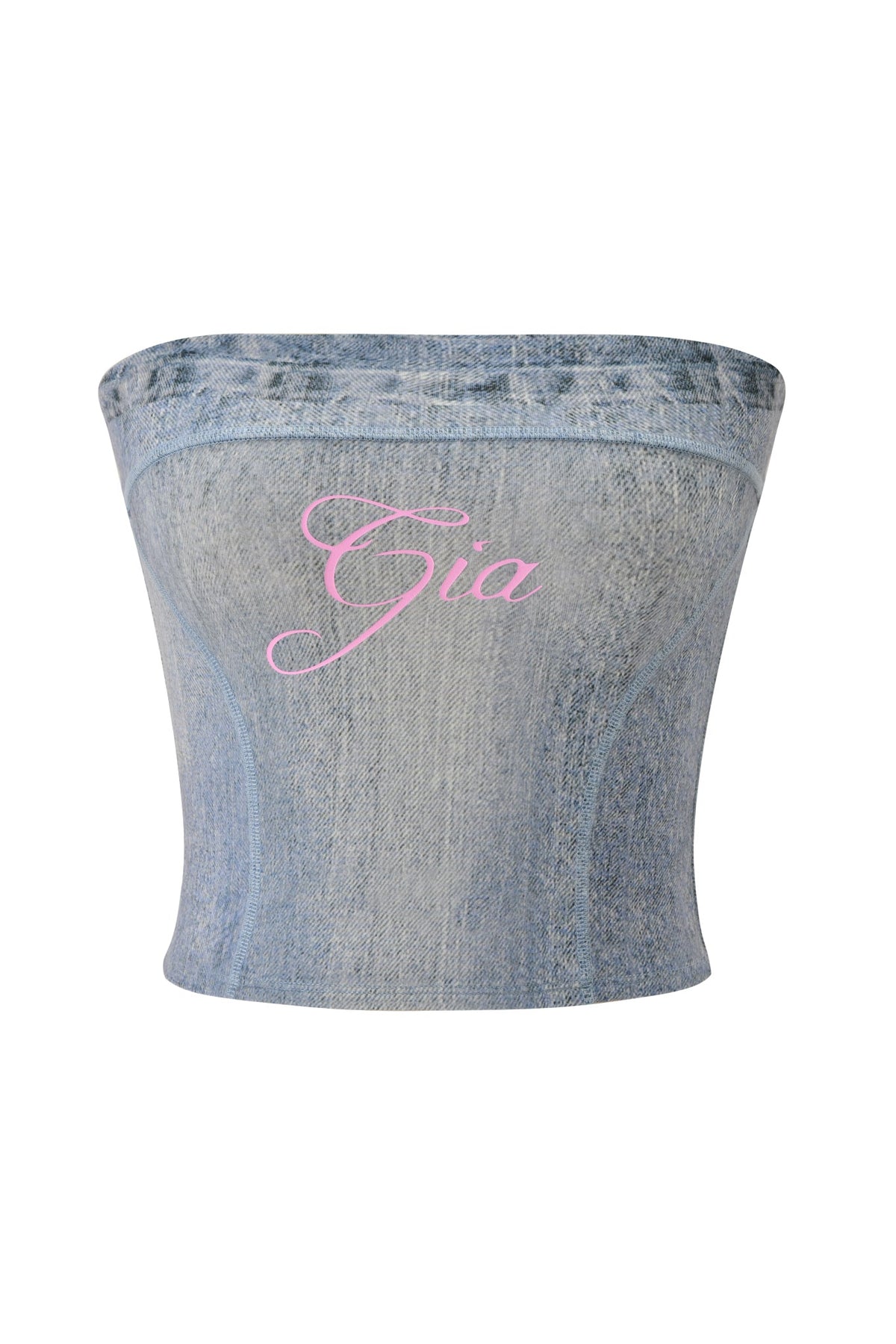 BLARE BOOB TUBE - DENIM TROMPE L'OEIL