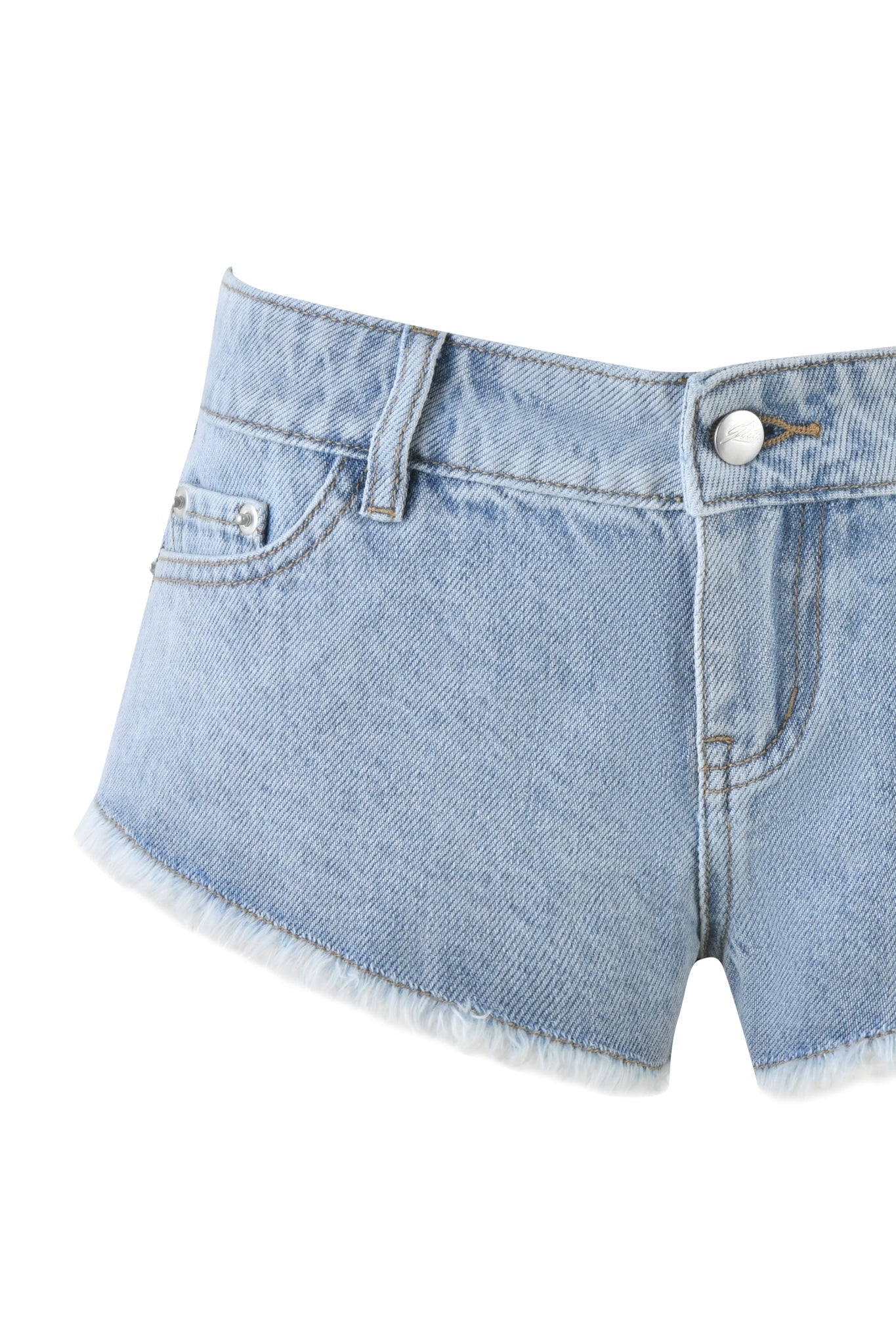 AURA DENIM SHORT - BLUE : LIGHT BLUE WASH