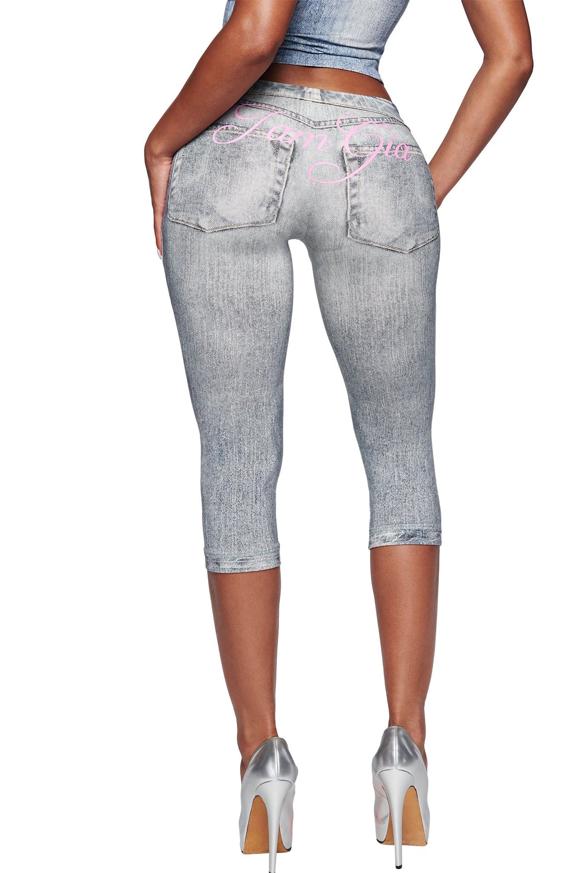BLARE CAPRI - DENIM TROMPE L'OEIL