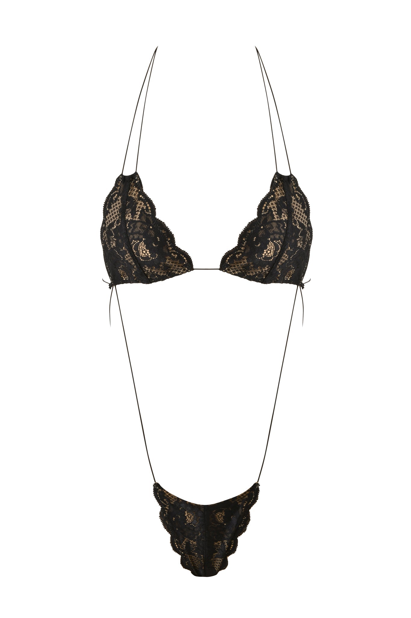 AMBER LACE BODYSUIT - BLACK