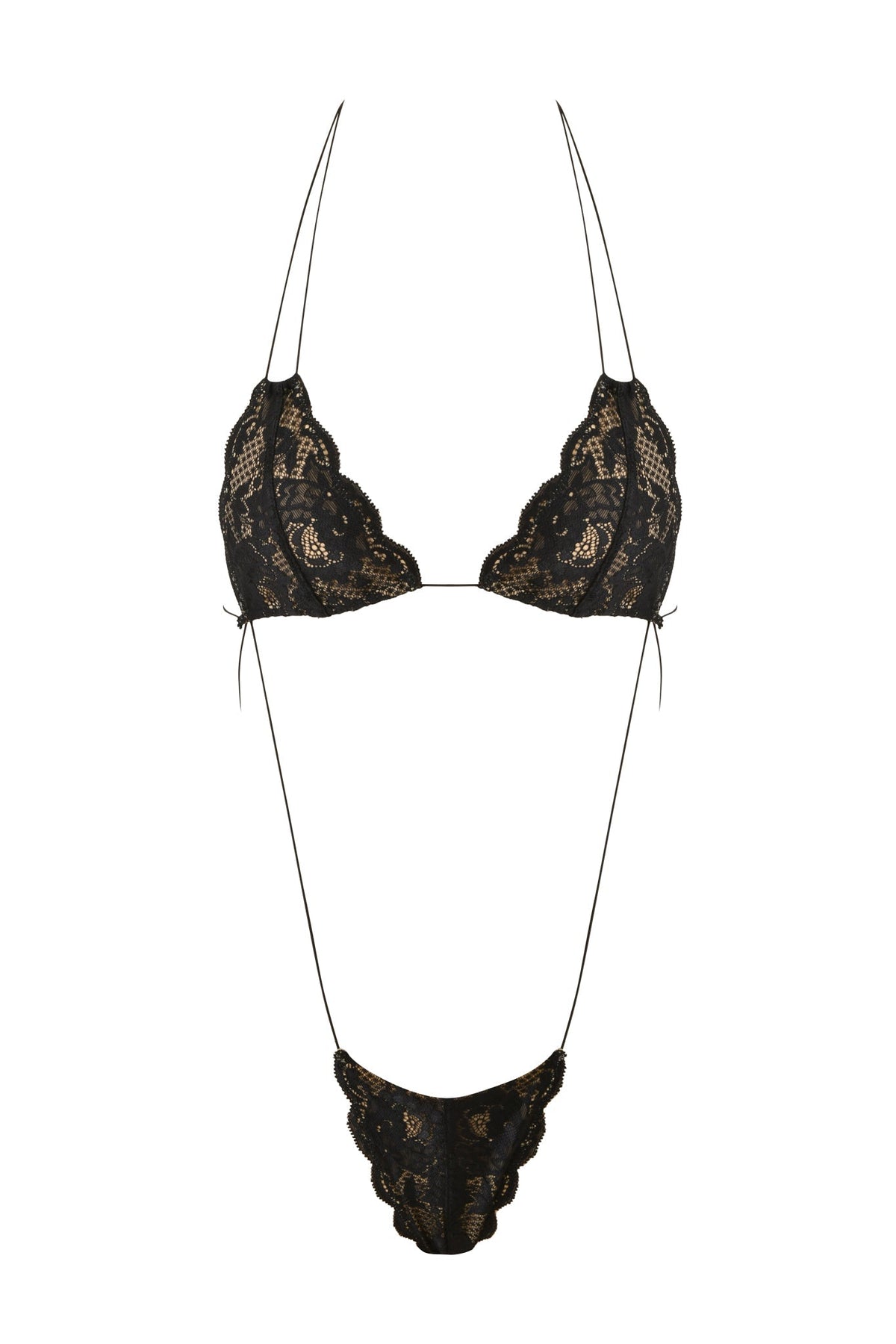 AMBER LACE BODYSUIT - BLACK