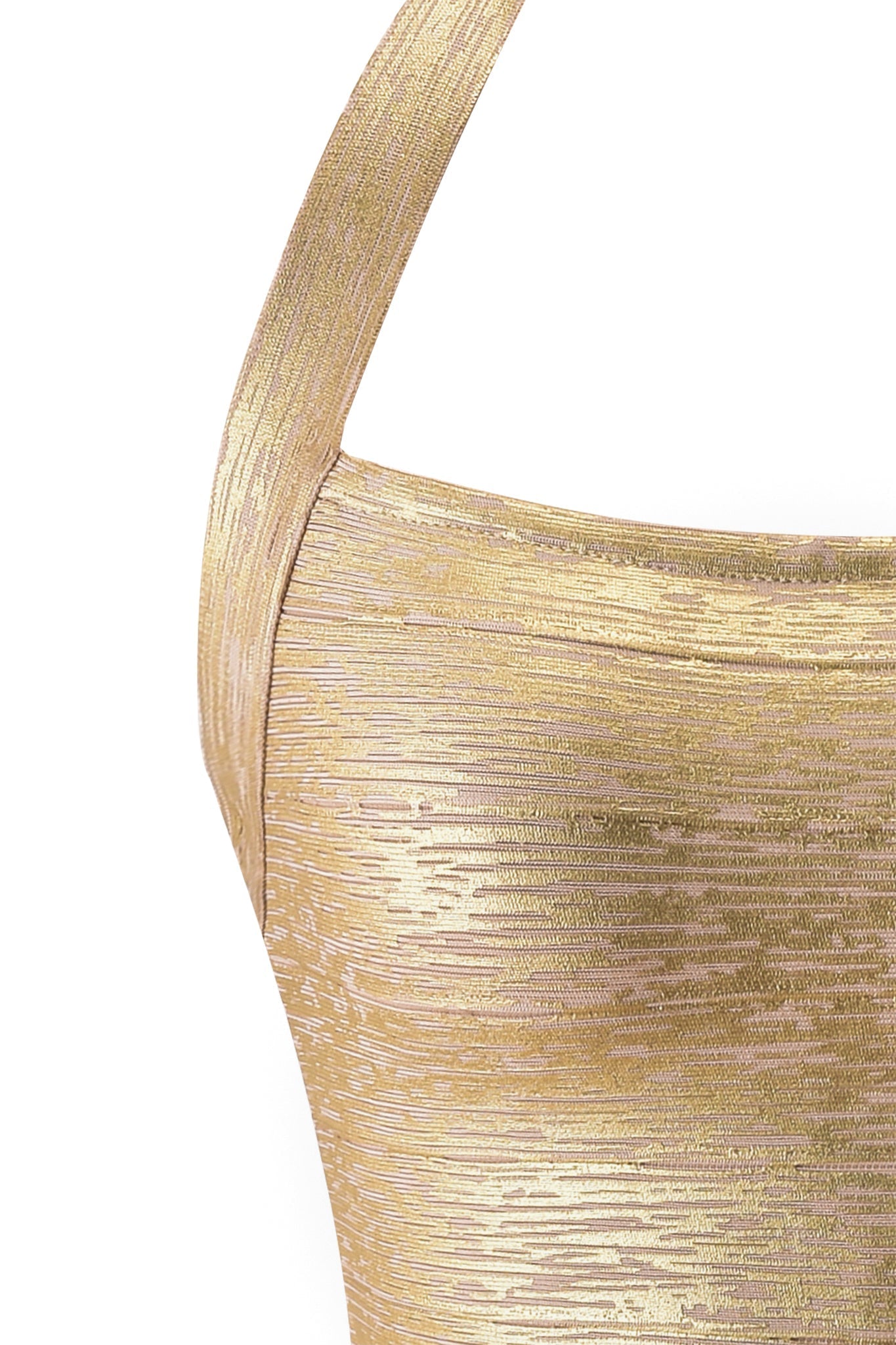 AIDEN PLATINUM BANDAGE MINI DRESS - GOLD