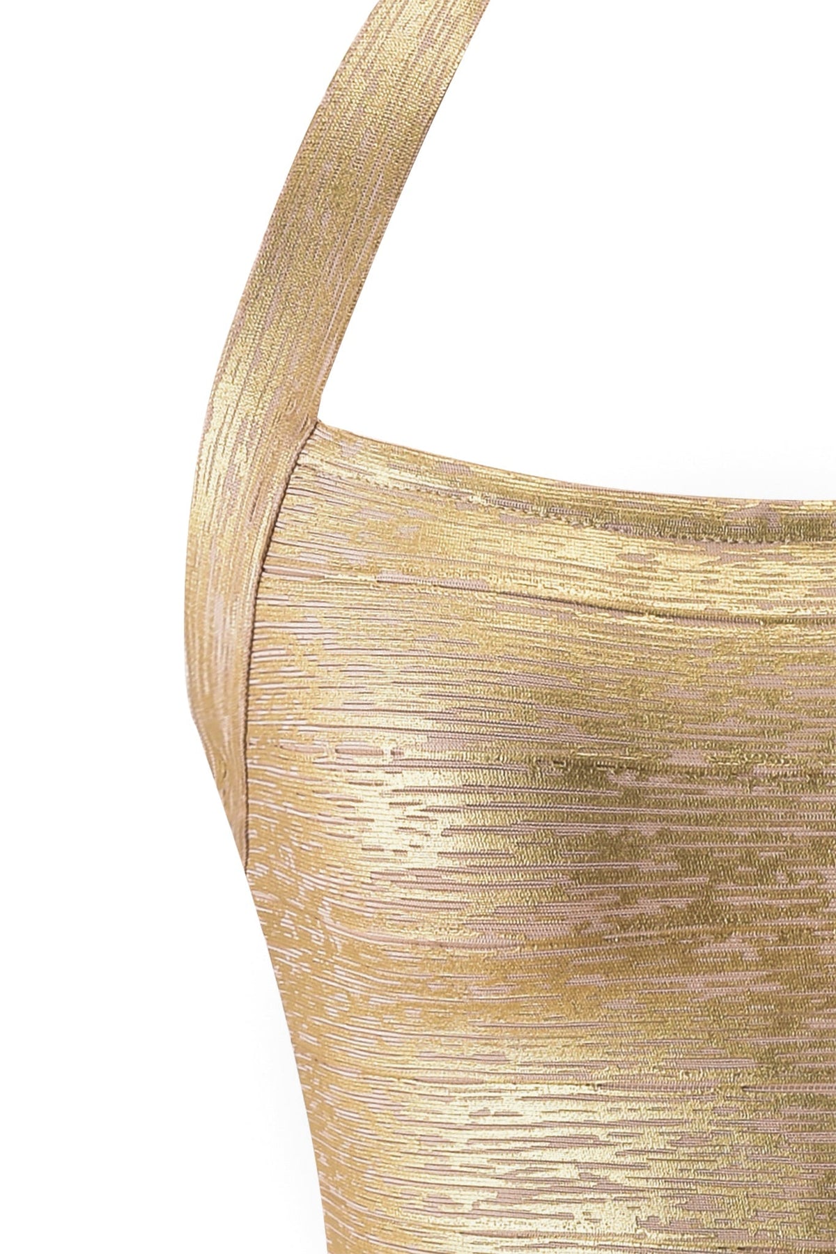 AIDEN PLATINUM BANDAGE MINI DRESS - GOLD