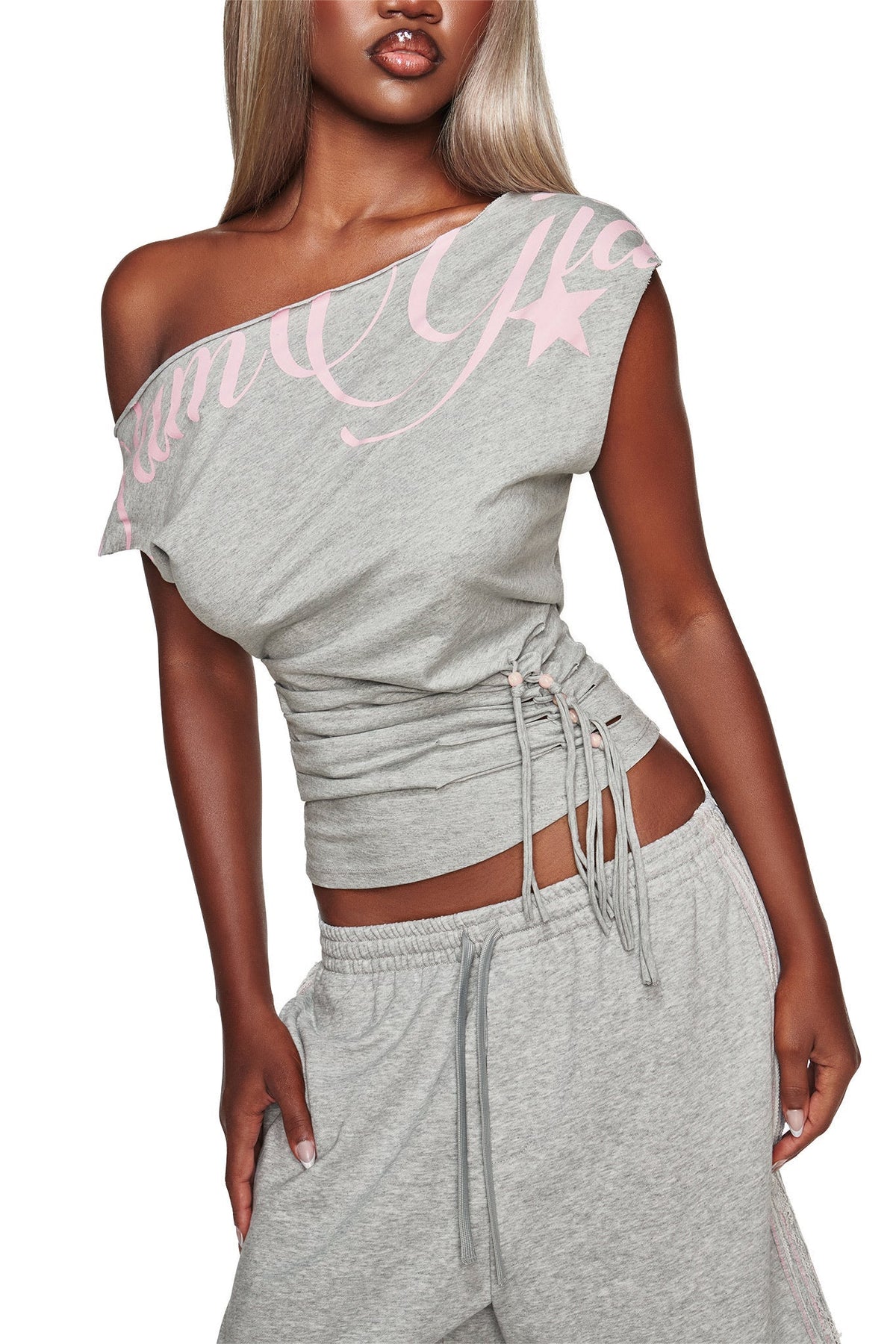 BEX OFF SHOULDER TOP - GREY