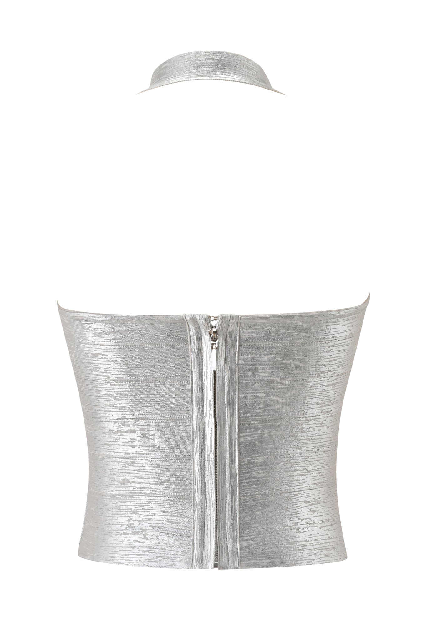 AIDEN PLATINUM BANDAGE TOP - SILVER