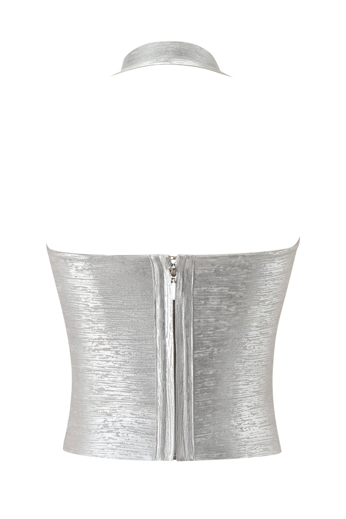 AIDEN PLATINUM BANDAGE TOP - SILVER