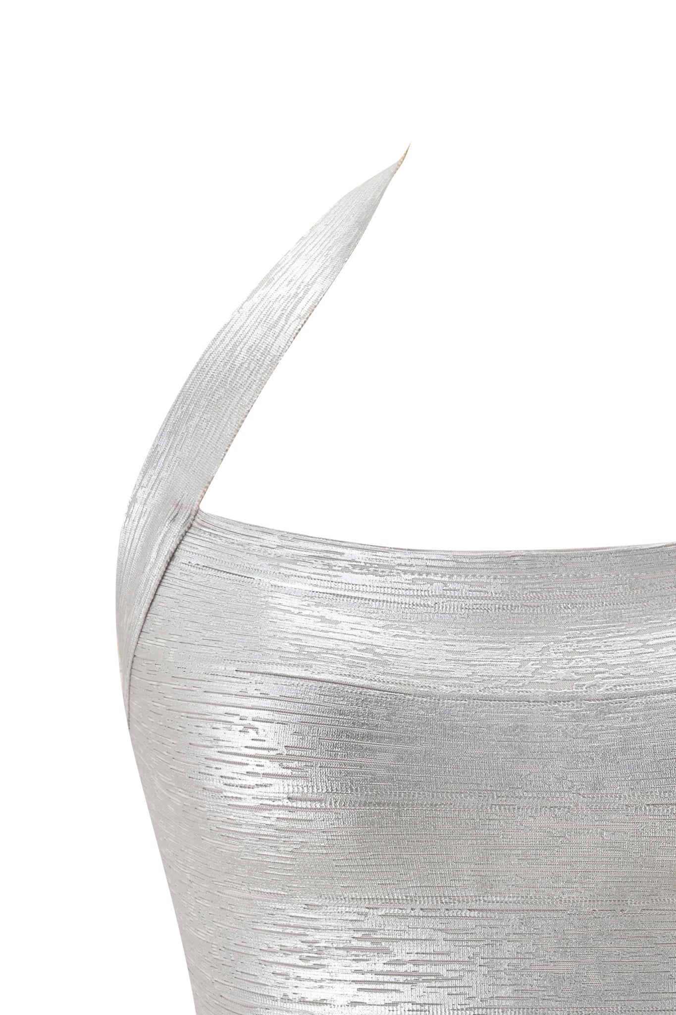 AIDEN PLATINUM BANDAGE TOP - SILVER