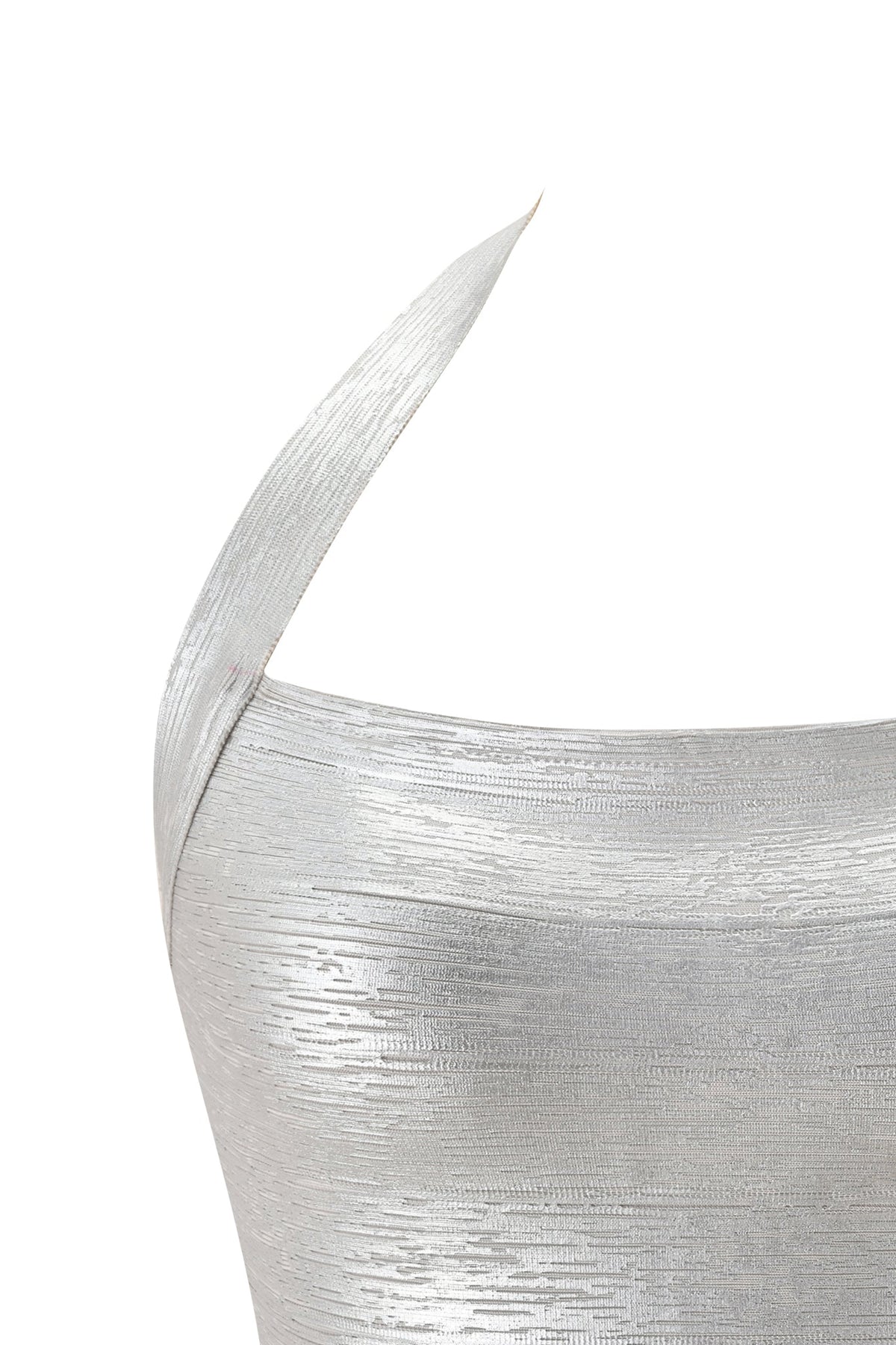 AIDEN PLATINUM BANDAGE TOP - SILVER
