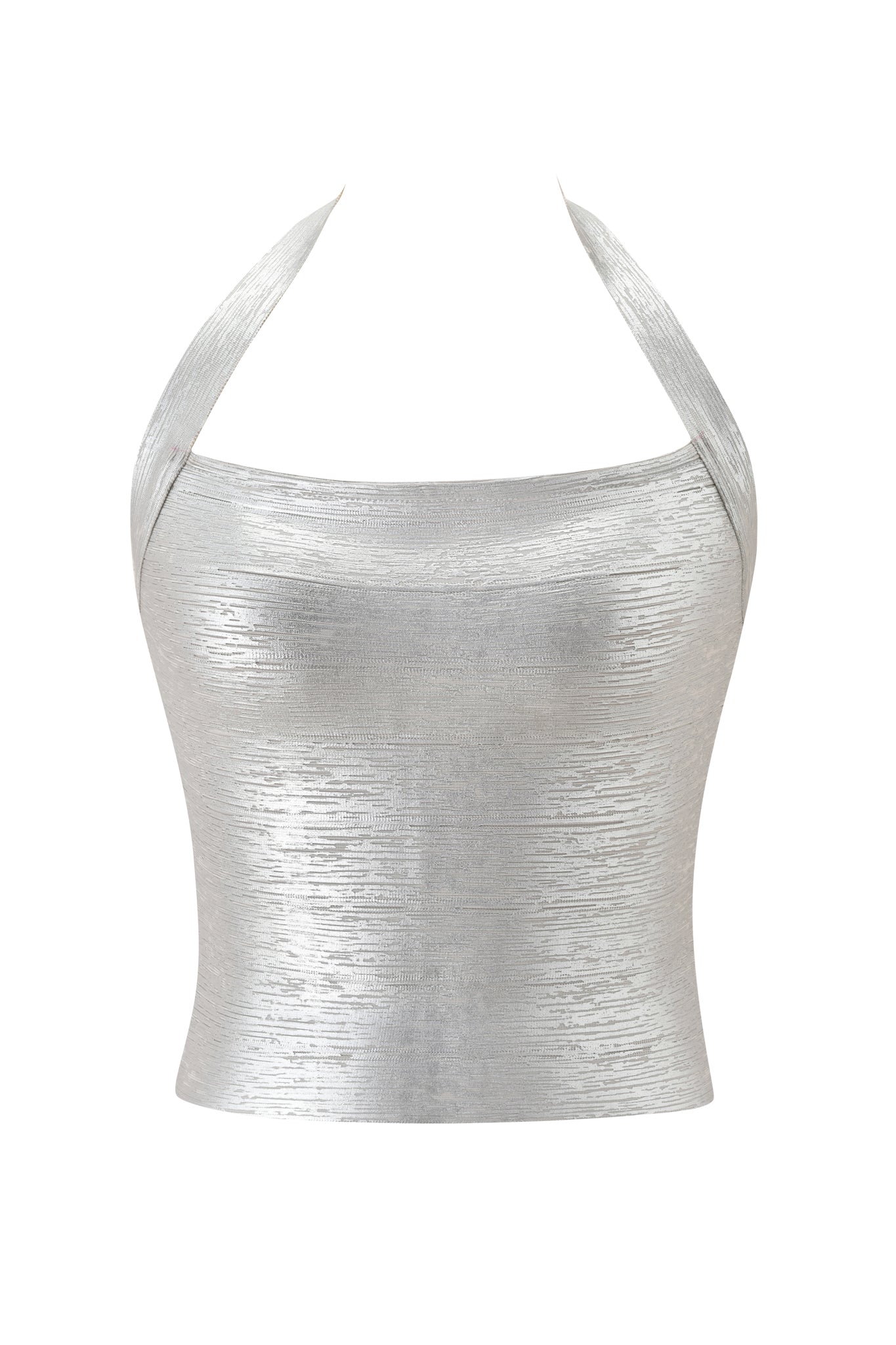 AIDEN PLATINUM BANDAGE TOP - SILVER