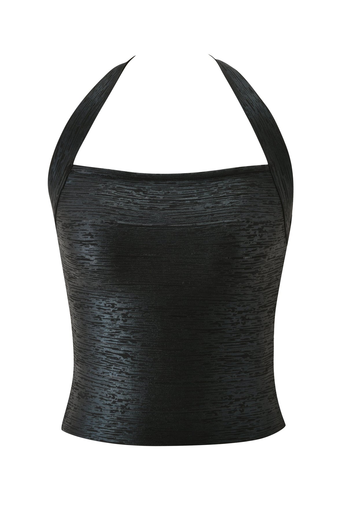 AIDEN PLATINUM BANDAGE TOP - BLACK