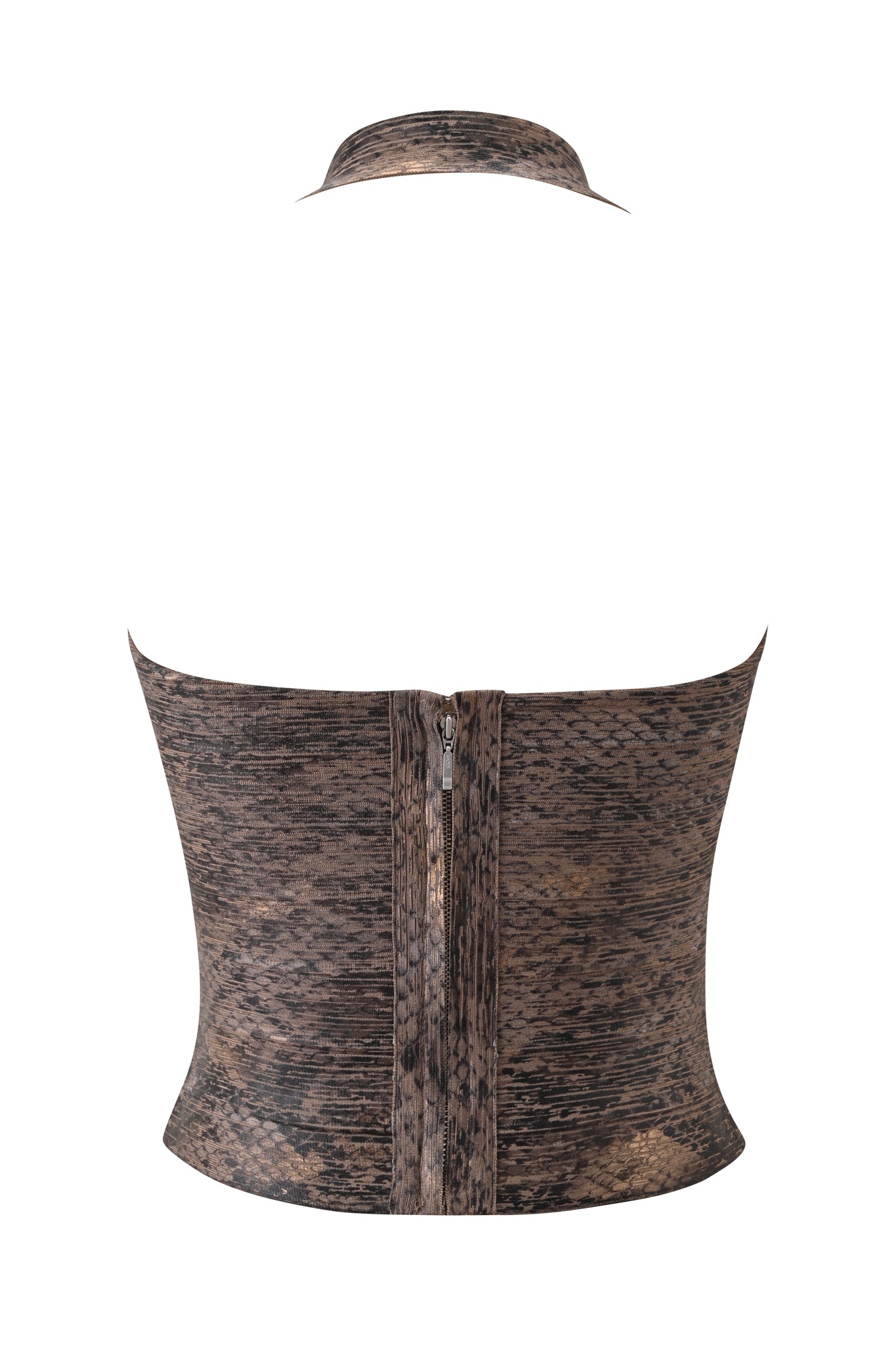 AIDEN PLATINUM BANDAGE TOP - BRONZE PYTHON