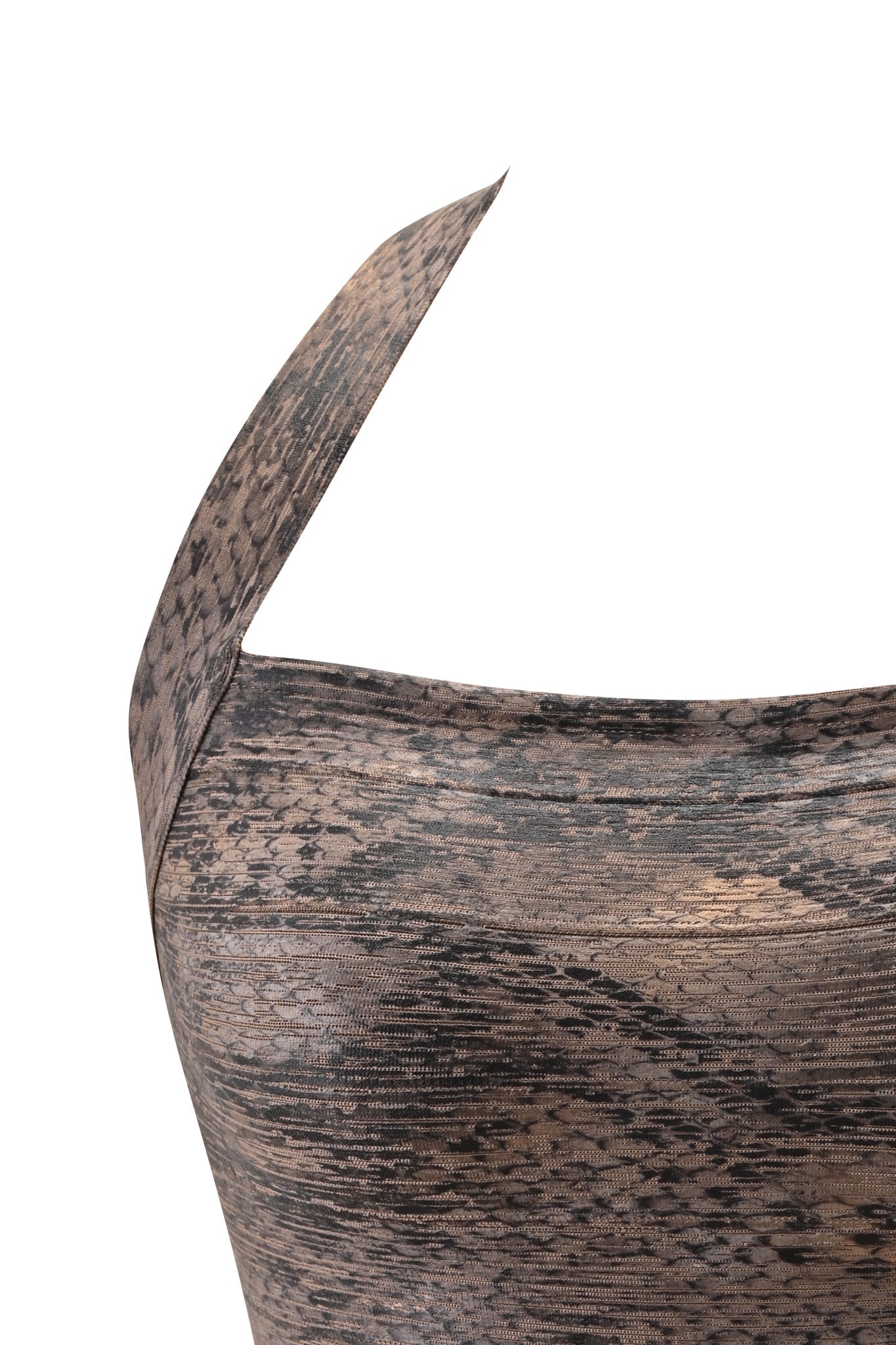 AIDEN PLATINUM BANDAGE TOP - BRONZE PYTHON