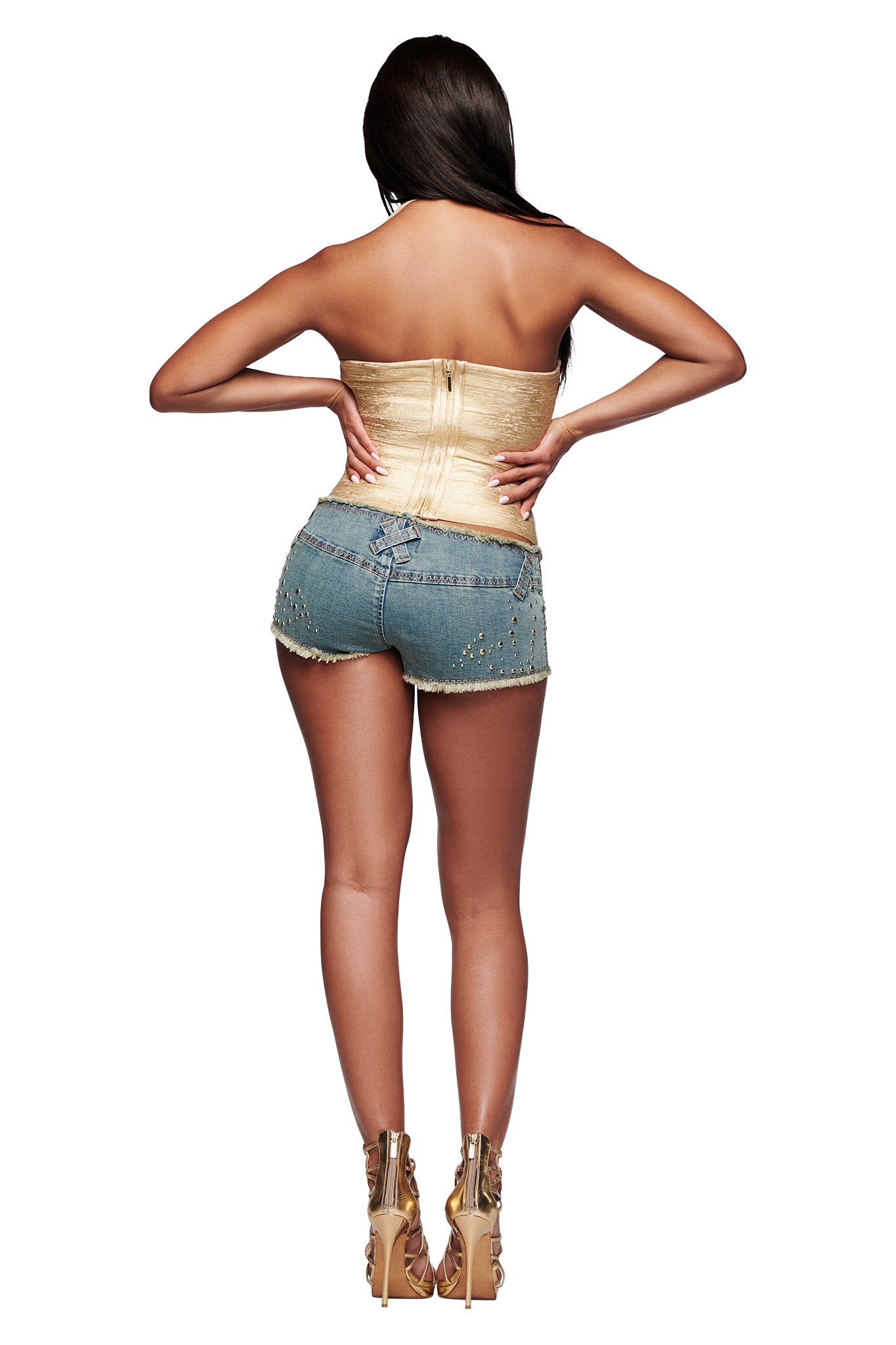 AIDEN PLATINUM BANDAGE TOP - GOLD