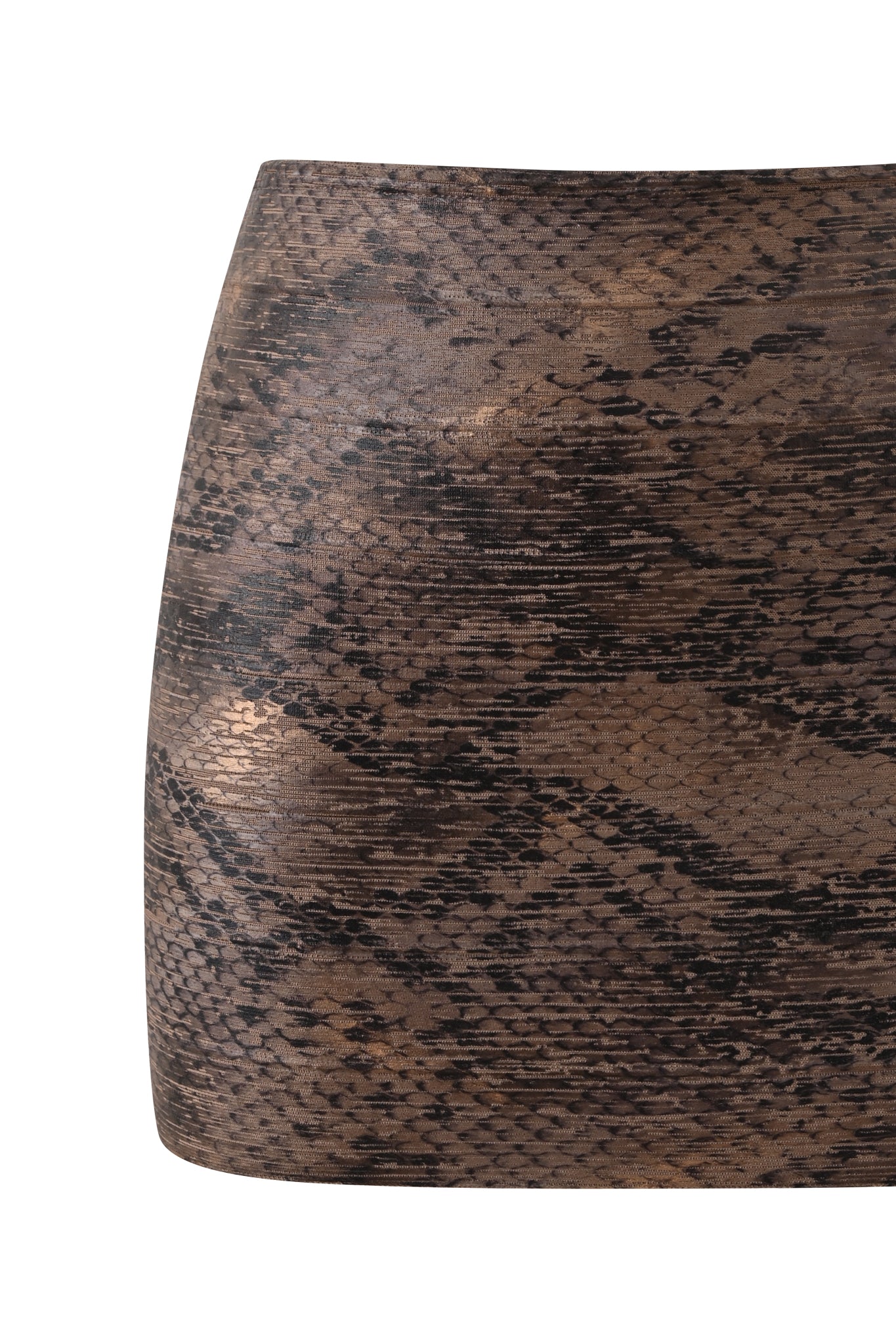 AIDEN PLATINUM BANDAGE MINI SKIRT - BRONZE PYTHON