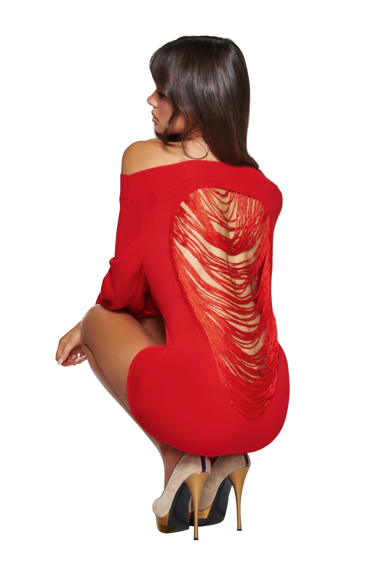 ADRYANA KNIT DRESS - RED