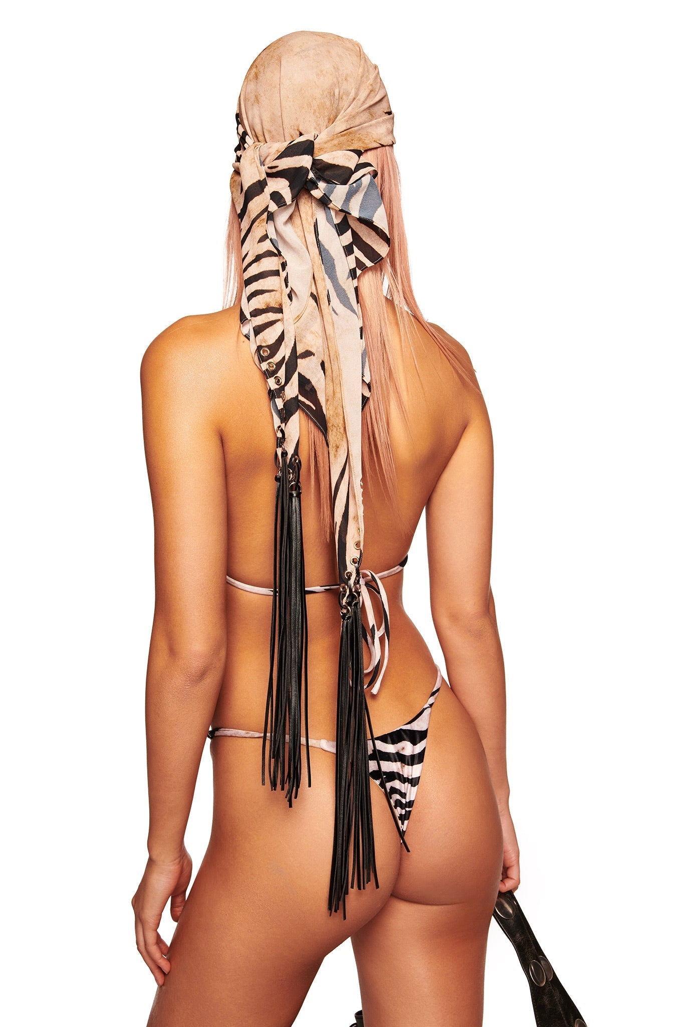 ALLUNA MULTI-WEAR TASSEL SCARF - WILD SIDE