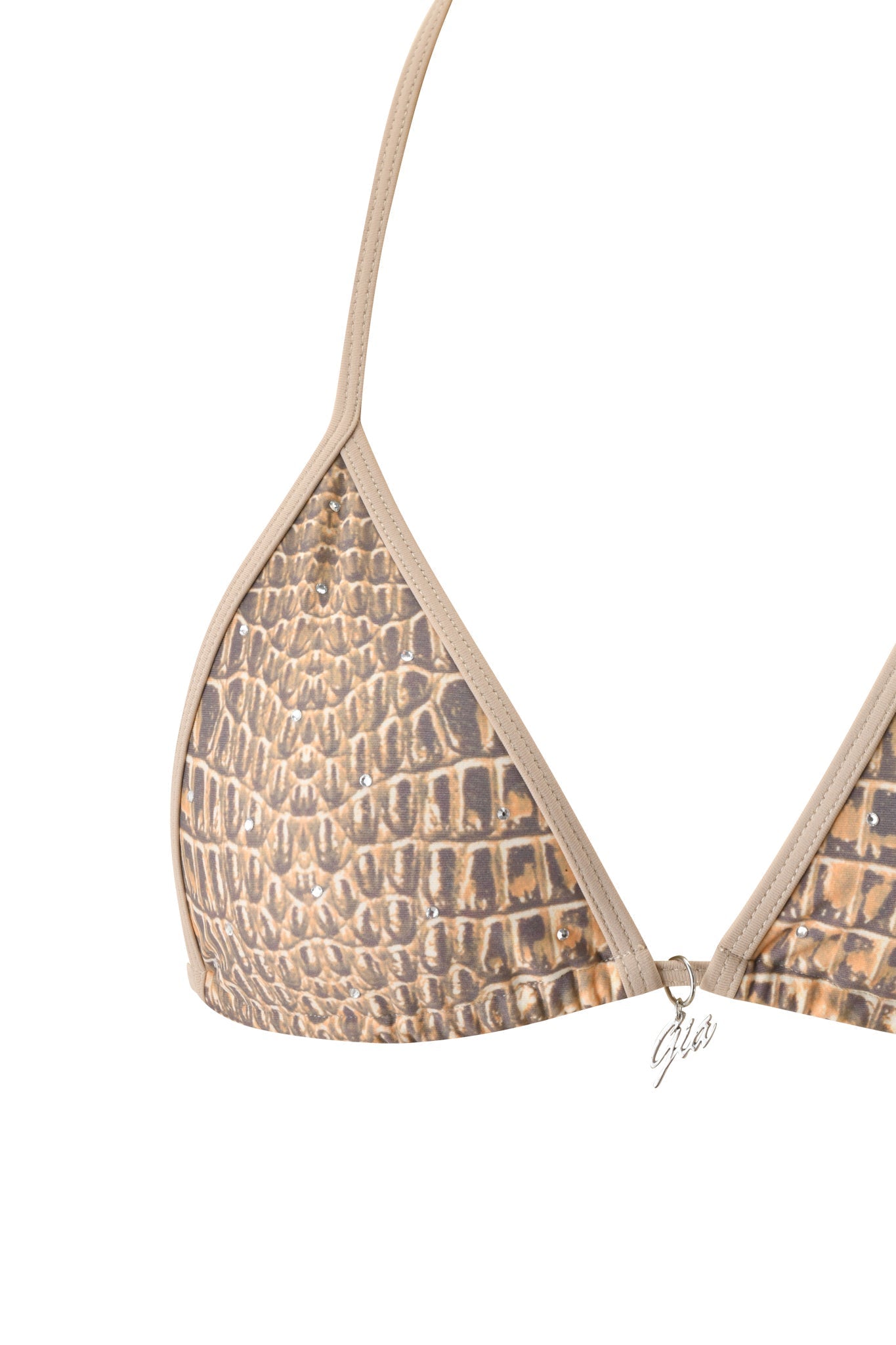 BABI DIAMONTE STUD BIKINI TOP - REPTILIA