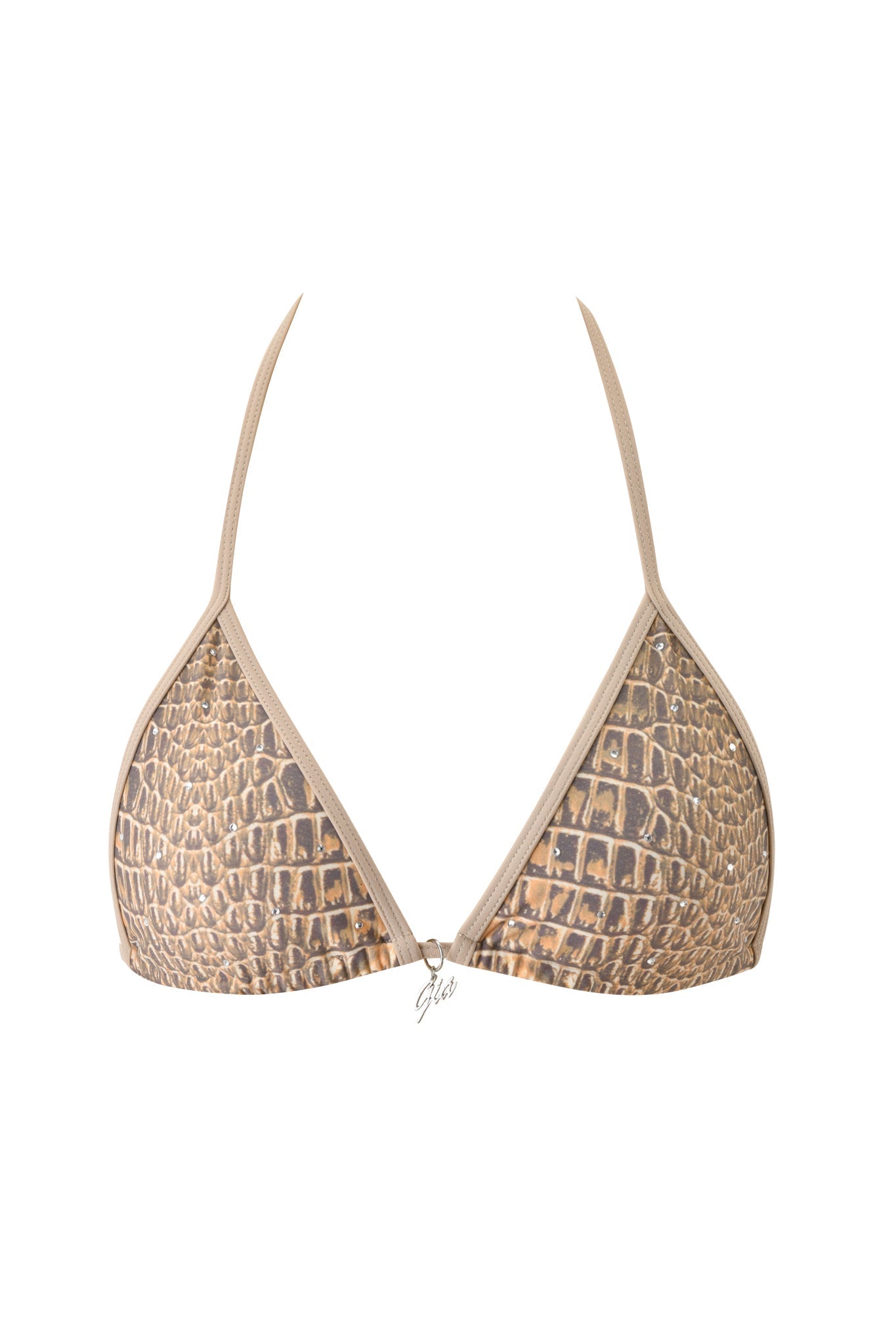 BABI DIAMONTE STUD BIKINI TOP - REPTILIA