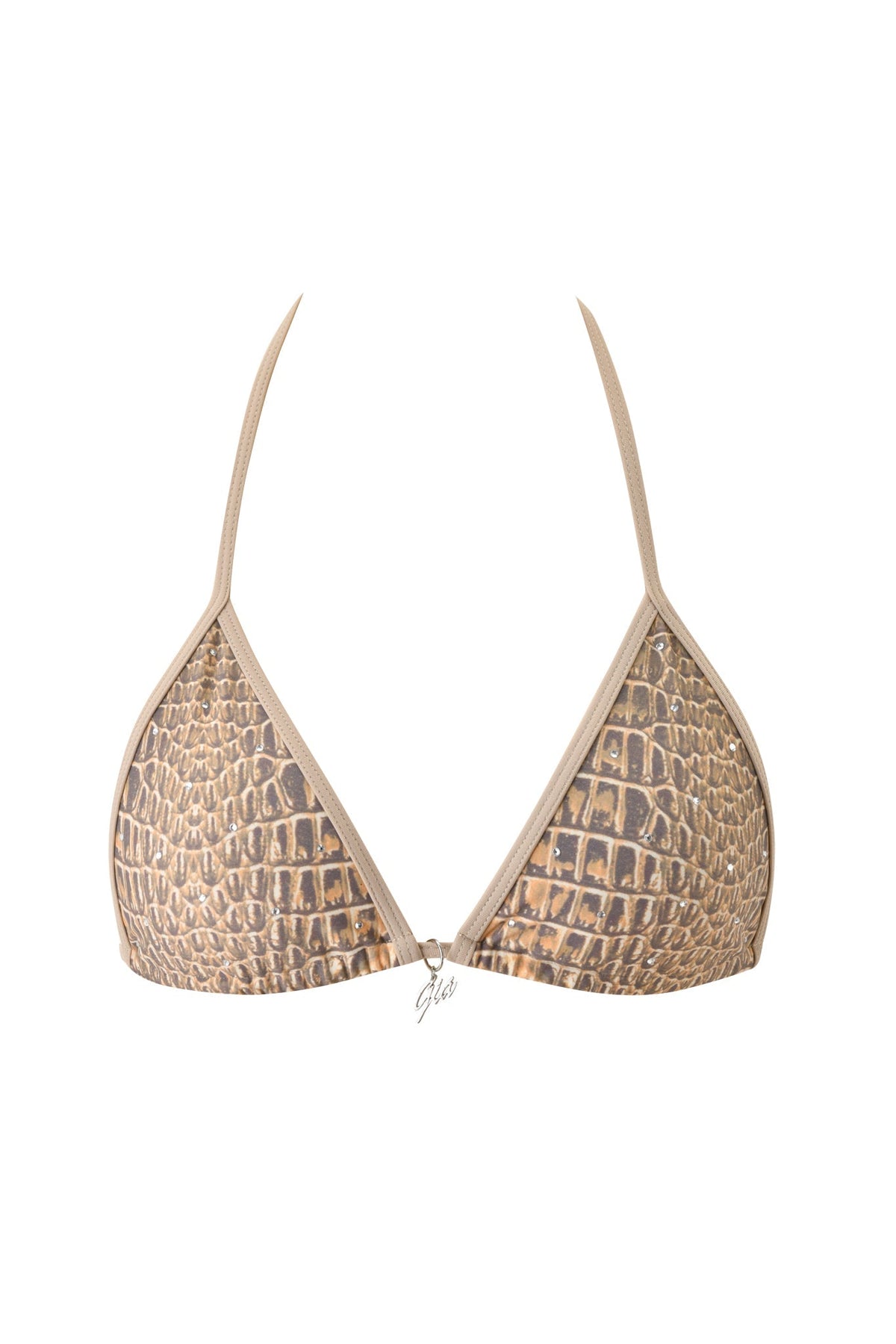 BABI DIAMONTE STUD BIKINI TOP - REPTILIA