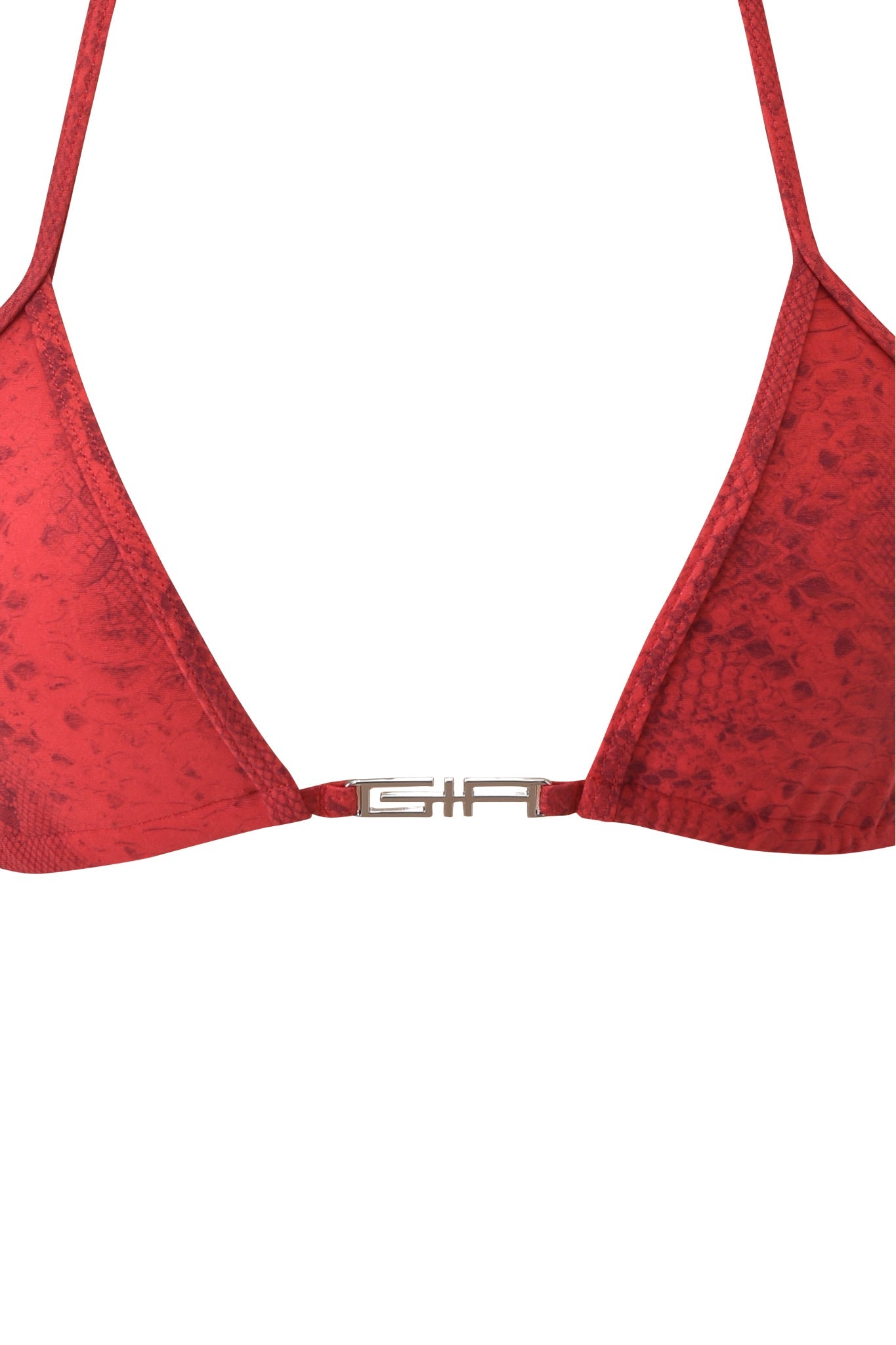 AVA BIKINI TOP - RED SERPENTINE