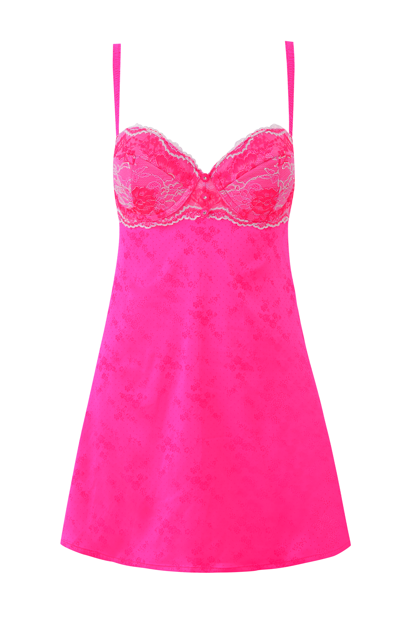 AMAYA SLIP DRESS - NEON PINK