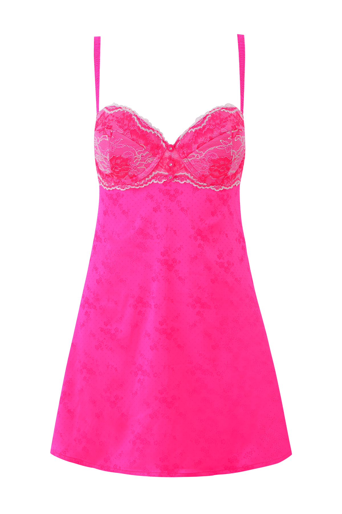 AMAYA SLIP DRESS - NEON PINK