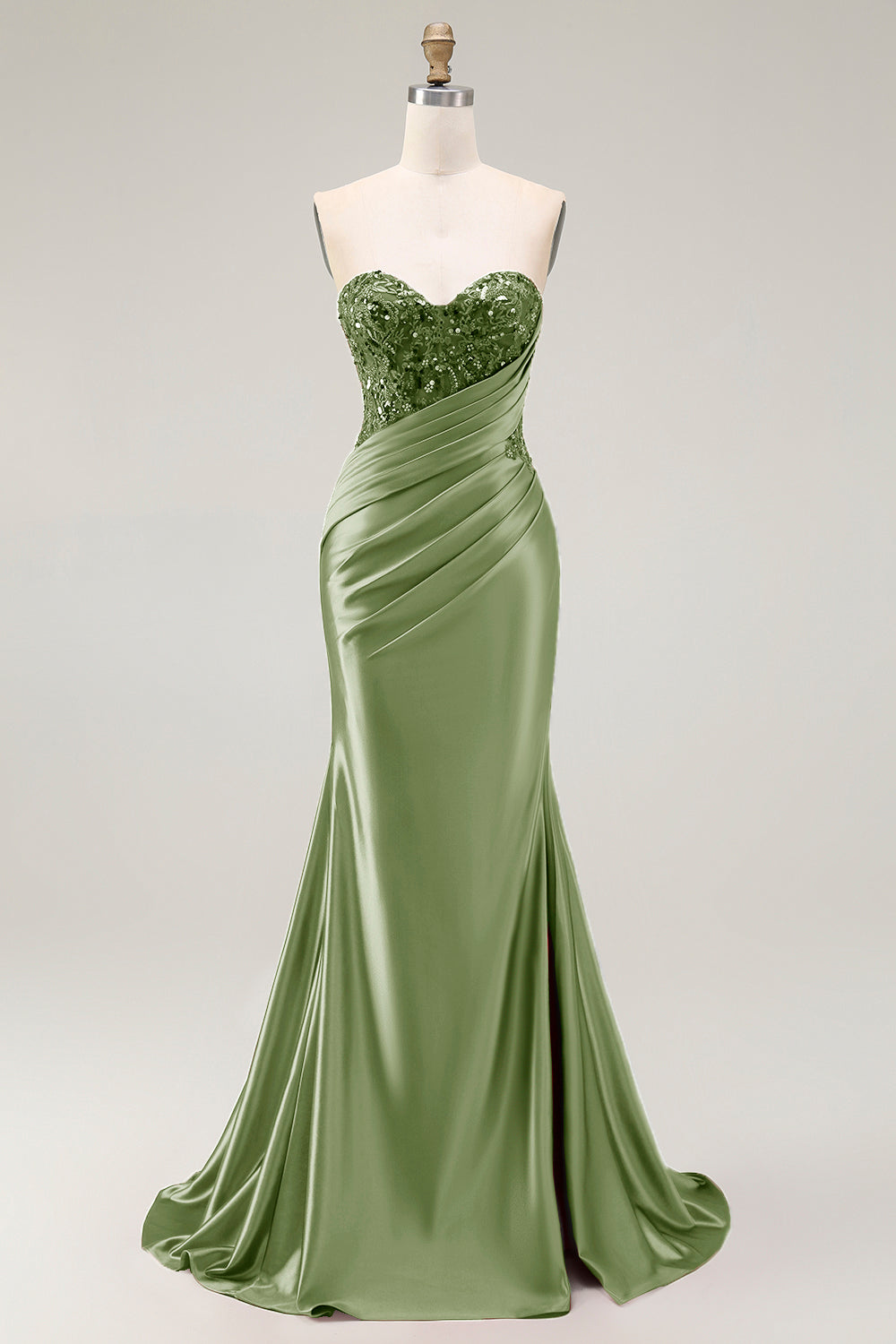Sparkly Red Sweetheart Mermaid Long Prom Dress with Sequins