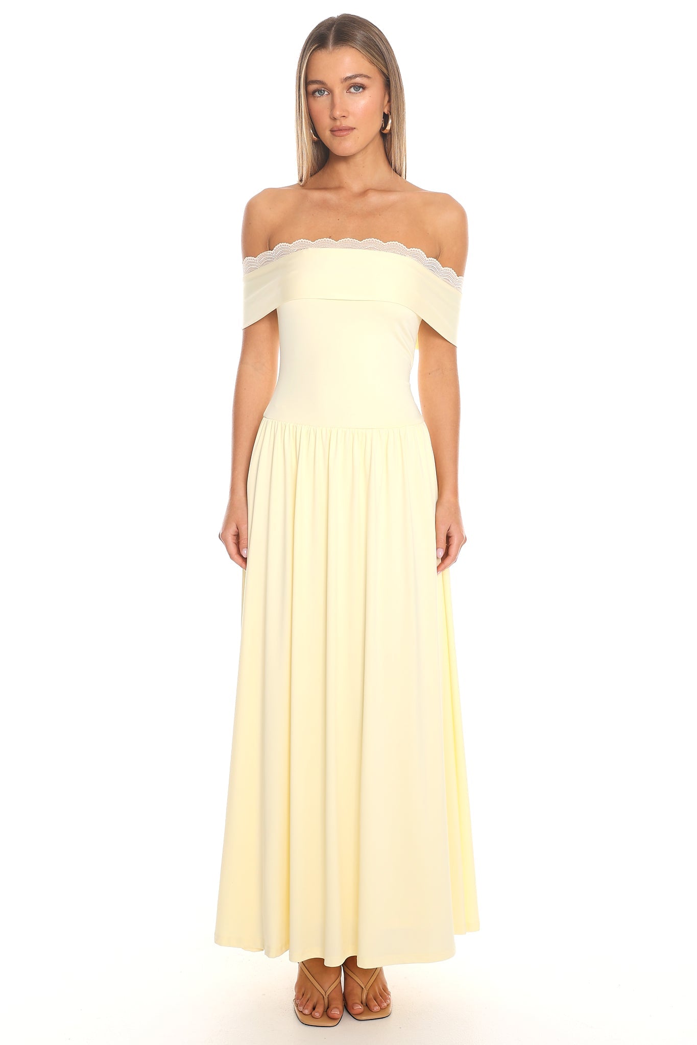 Slow Sunday Off-Shoulder Maxi Dress Butter