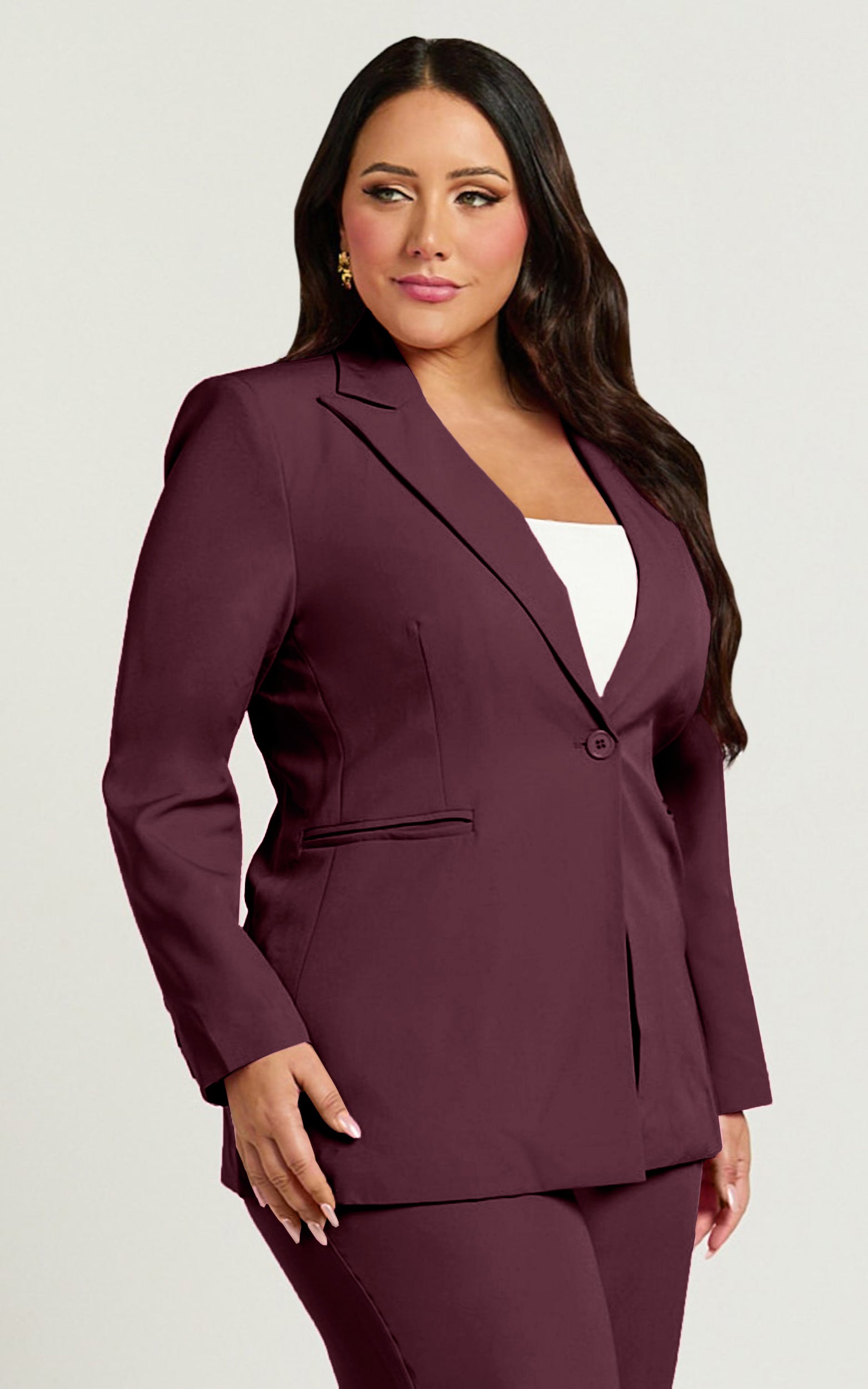 Hermie Blazer - Single Breasted Blazer in Wine